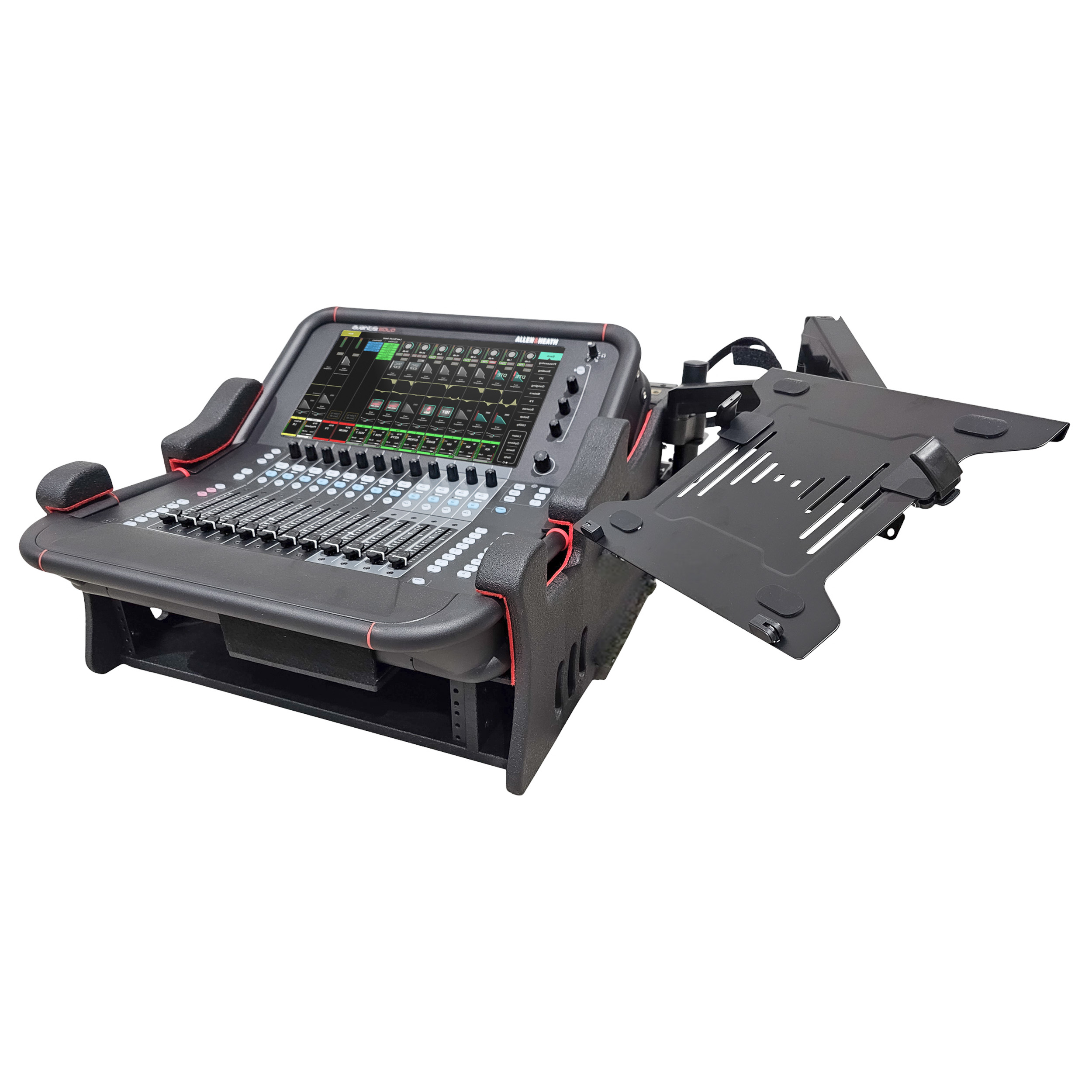 ProX Allen and Heath AVANTIS SOLO Flip-Ready Hydraulic Console Easy Retracting Lifting Detachable w/ 2U Rack Space Case by ZCASE