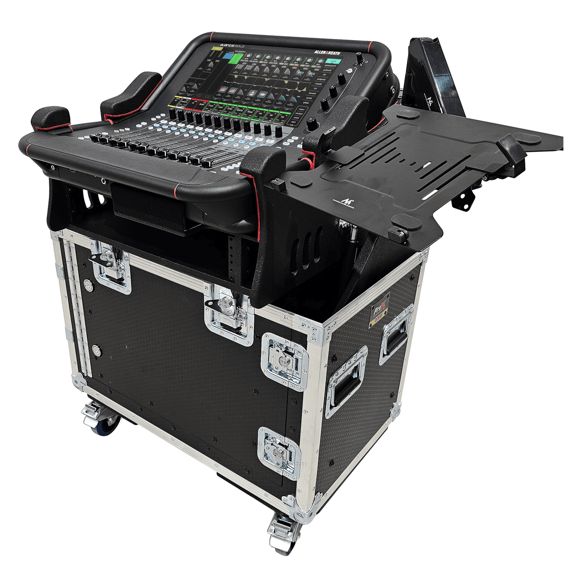 ProX Allen and Heath AVANTIS SOLO Flip-Ready Hydraulic Console Easy Retracting Lifting w/ 2U Rack Space Case by ZCASE.