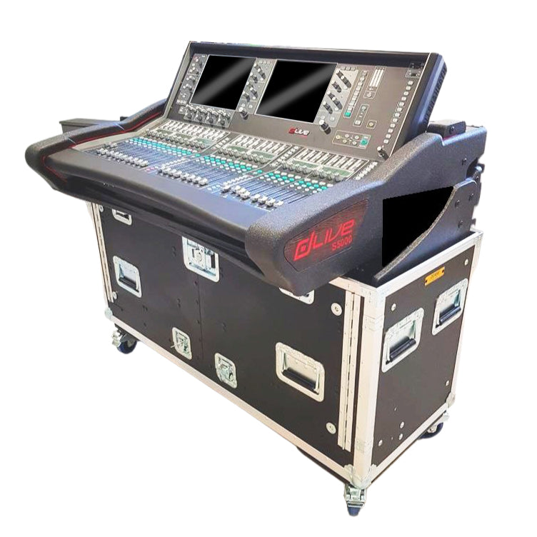 ProX Allen and Heath DLive S5000 Flip-Ready Hydraulic Console Easy Retracting Lifting 2U Rack Space Detachable Case by ZCASE