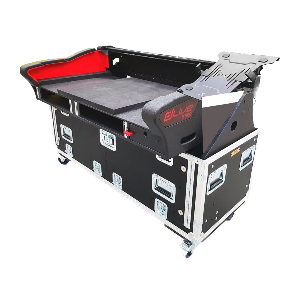 ProX Allen and Heath DLive S7000 Flip-Ready Hydraulic Console Easy Retracting Lifting 2U Rack Space Detachable Case by ZCASE