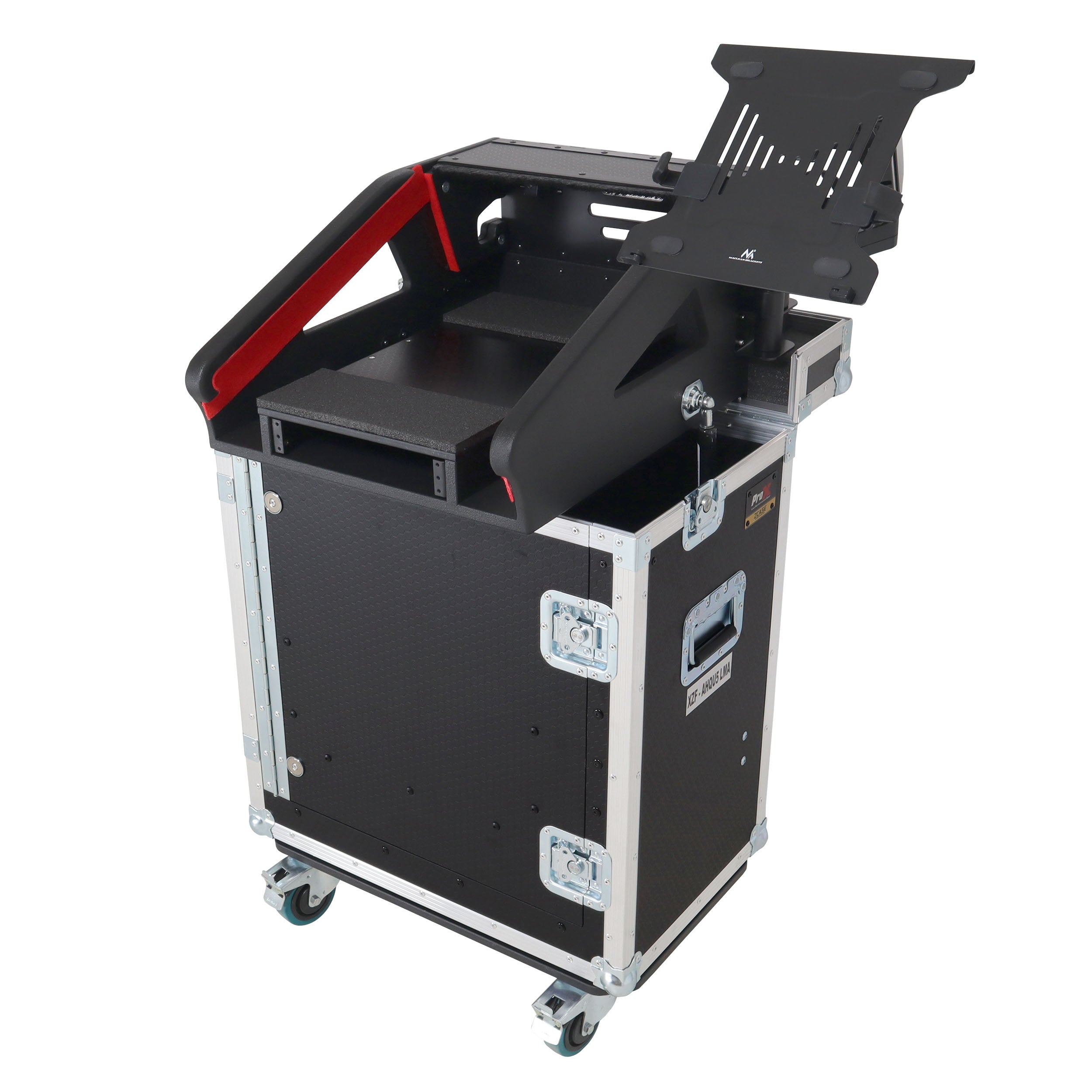 ProX Allen and Heath QU-5 Flip-Ready Hydraulic Console Easy Retracting Lifting Case 1U and Laptop Display Arm by ZCASE