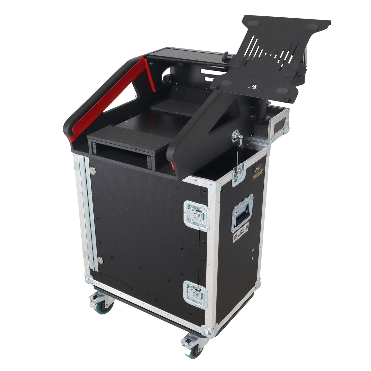 ProX Allen and Heath QU-5 Flip-Ready Hydraulic Console Easy Retracting Lifting Case 1U and Laptop Display Arm by ZCASE.