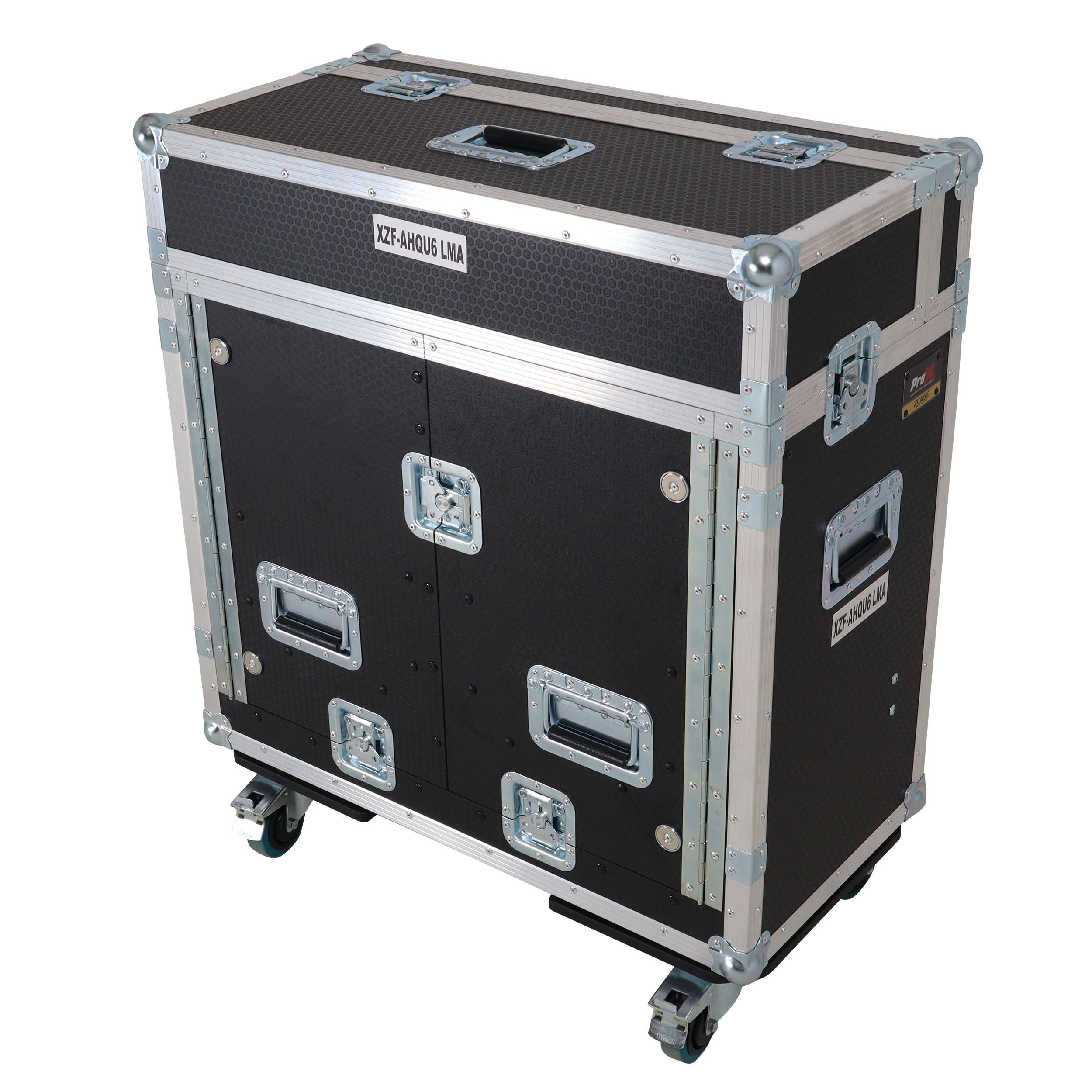 ProX Allen and Heath QU-6 Flip-Ready Hydraulic Console Easy Retracting Lifting Case 1U and Laptop Display Arm by ZCASE