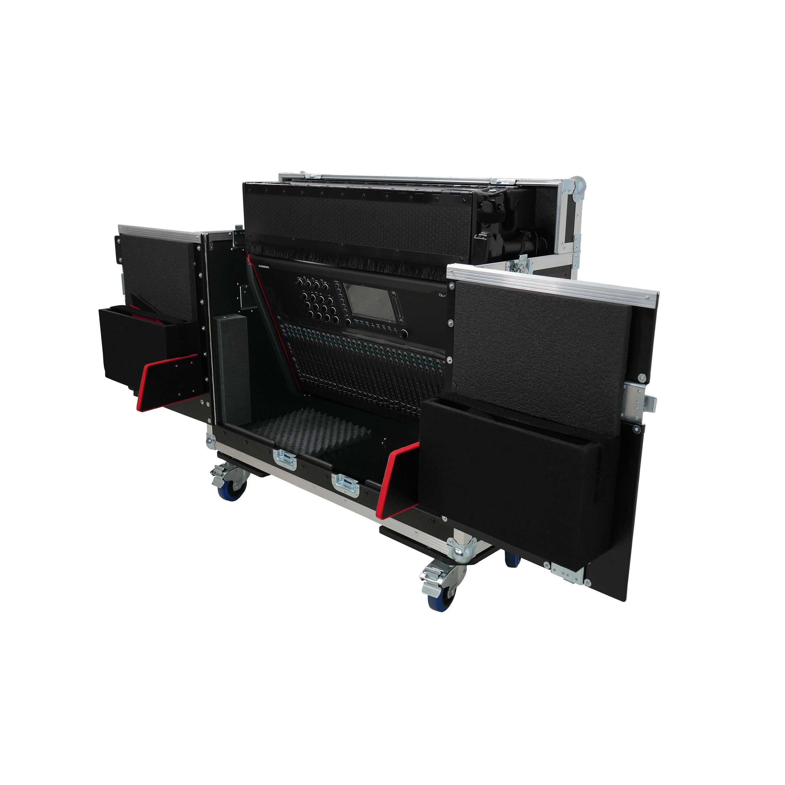 ProX Allen and Heath QU-7 Flip-Ready Hydraulic Console Easy Retracting Lifting Case 1U and Laptop Display Arm by ZCASE