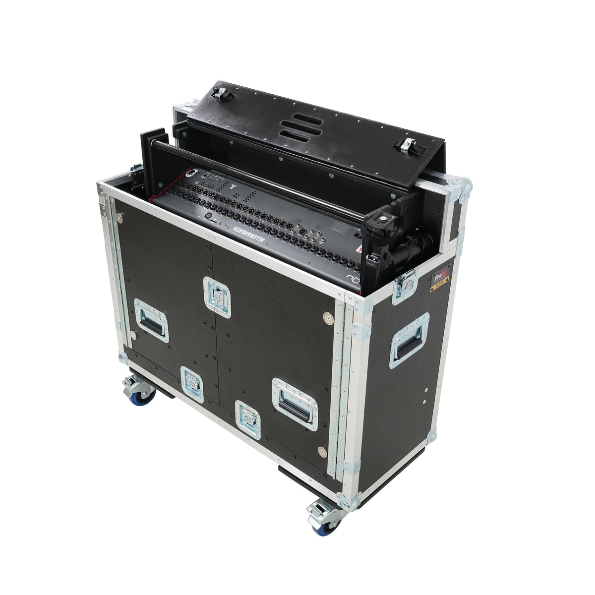 ProX Allen and Heath QU-7 Flip-Ready Hydraulic Console Easy Retracting Lifting Case 1U and Laptop Display Arm by ZCASE.