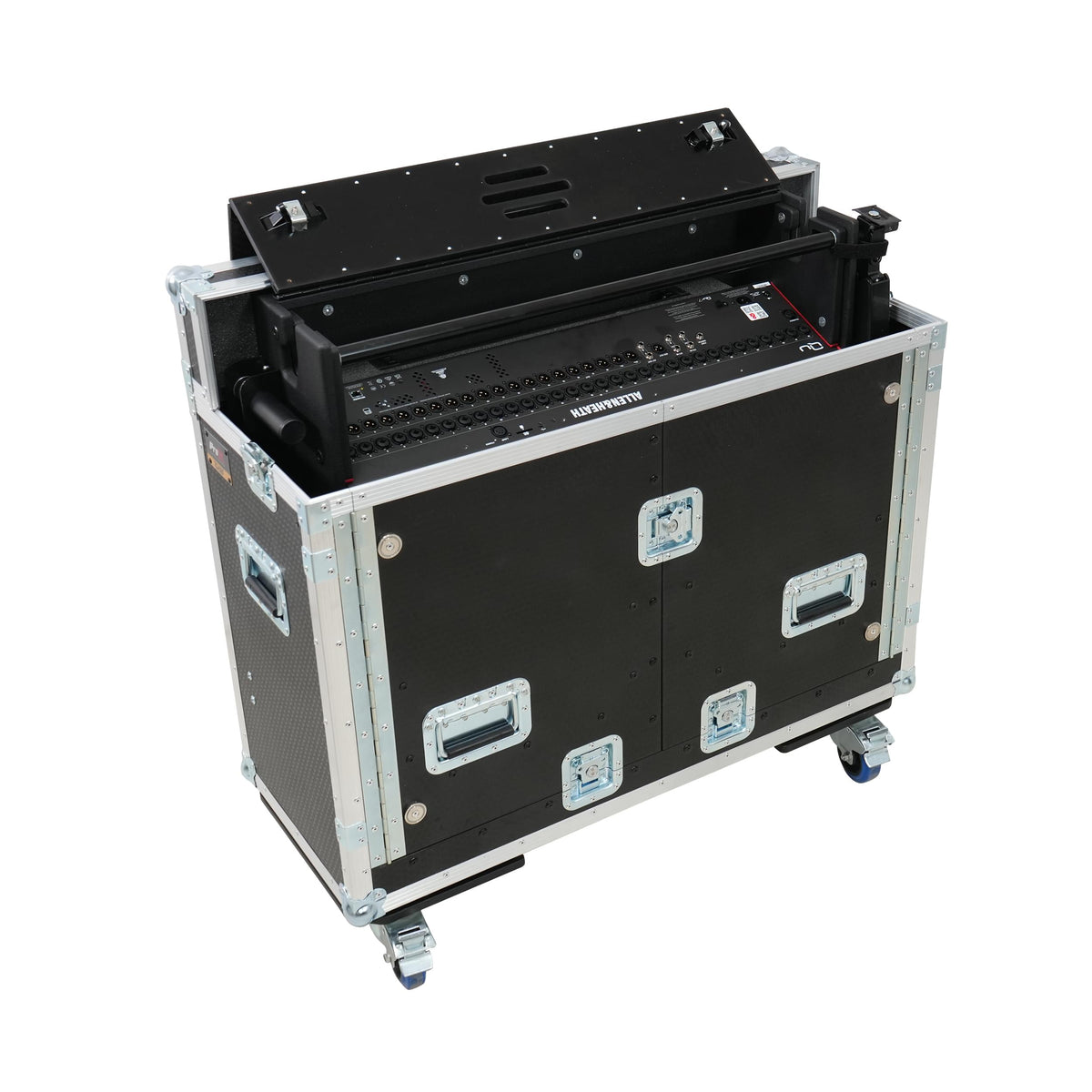 ProX Allen and Heath QU-7 Flip-Ready Hydraulic Console Easy Retracting Lifting Case 1U and Laptop Display Arm by ZCASE.