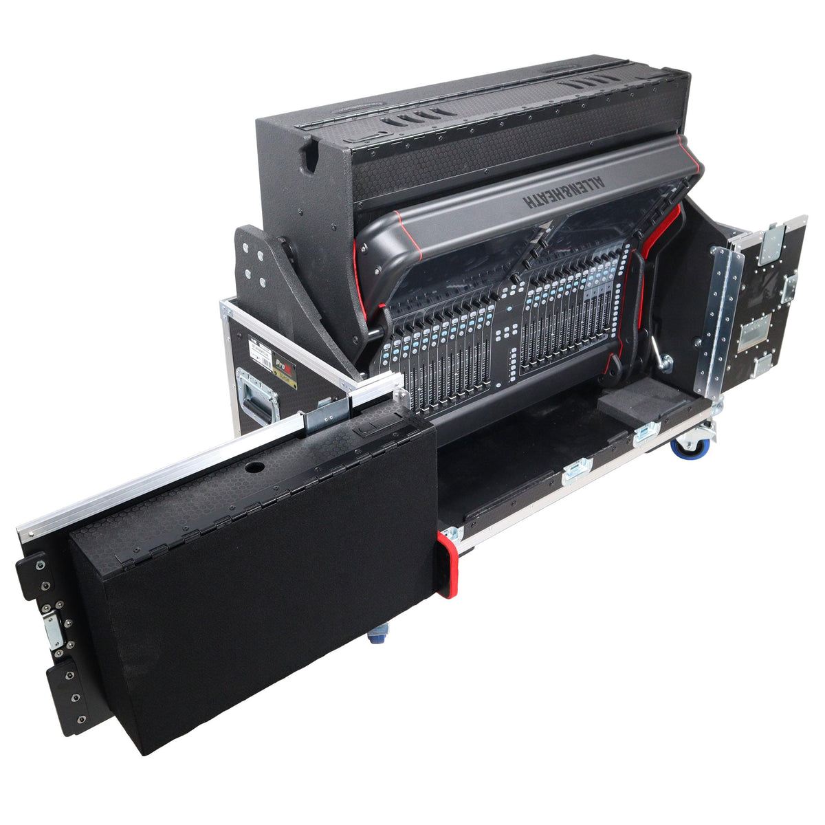 ProX Allen and Heath AVANTIS Flip-Ready Hydraulic Console Easy Retracting Lifting 2U Rack Space Case by ZCASE.
