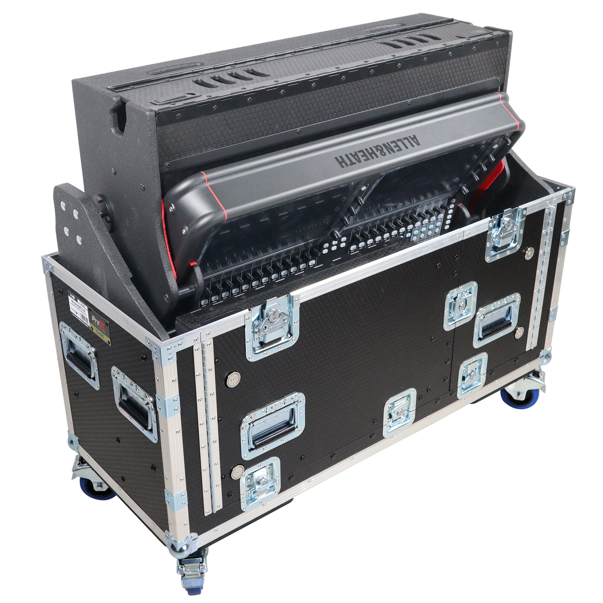 ProX Allen and Heath AVANTIS Flip-Ready Hydraulic Console Easy Retracting Lifting 2U Rack Space Case by ZCASE