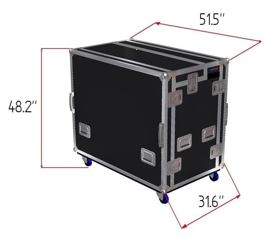 ProX Mobile AV Broadcasting Streaming Recording Studio Workstation Case with 2x 4U Top 2x 12U Bottom.