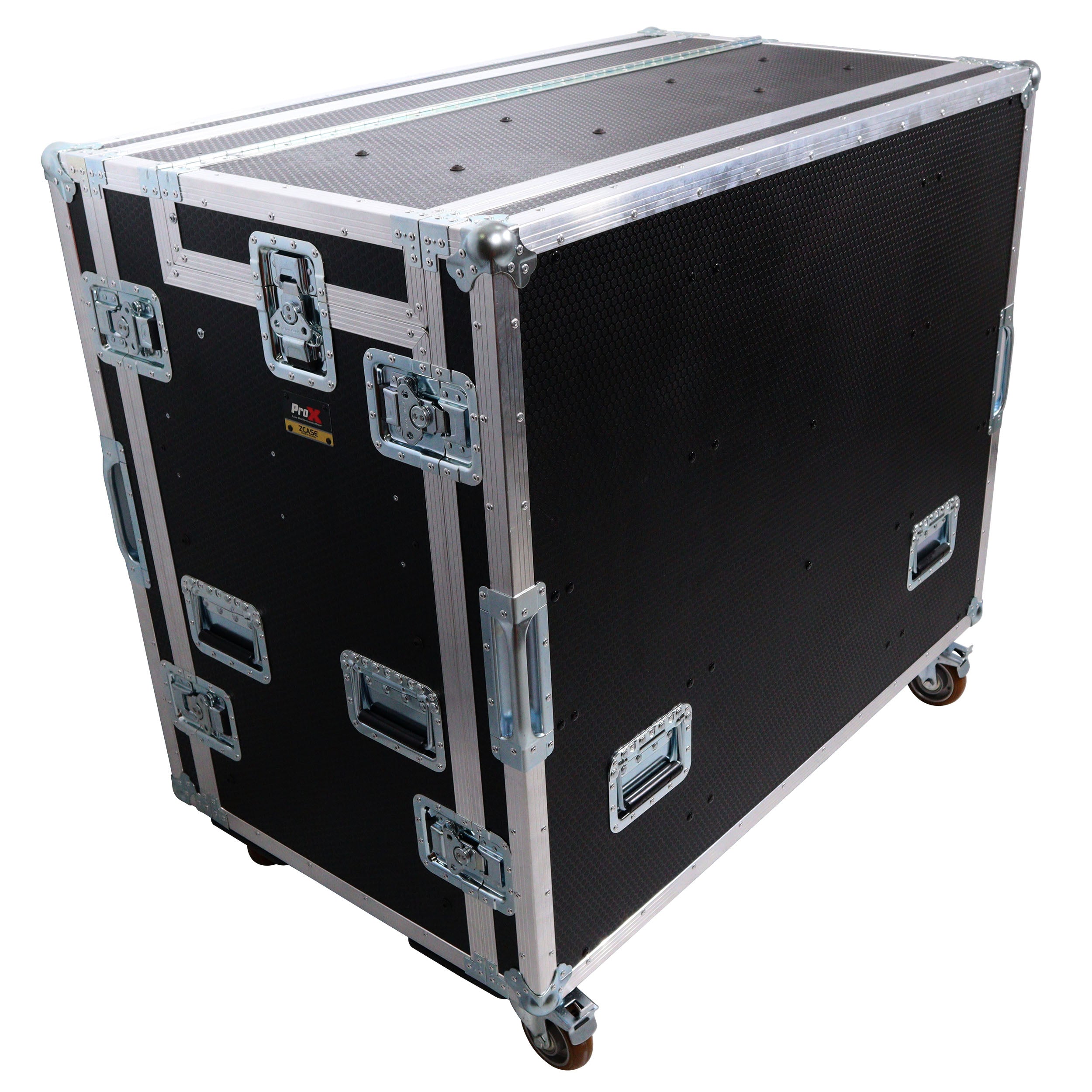 ProX Mobile AV Broadcasting Streaming Recording Studio Workstation Case with 2x 4U Top 2x 12U Bottom