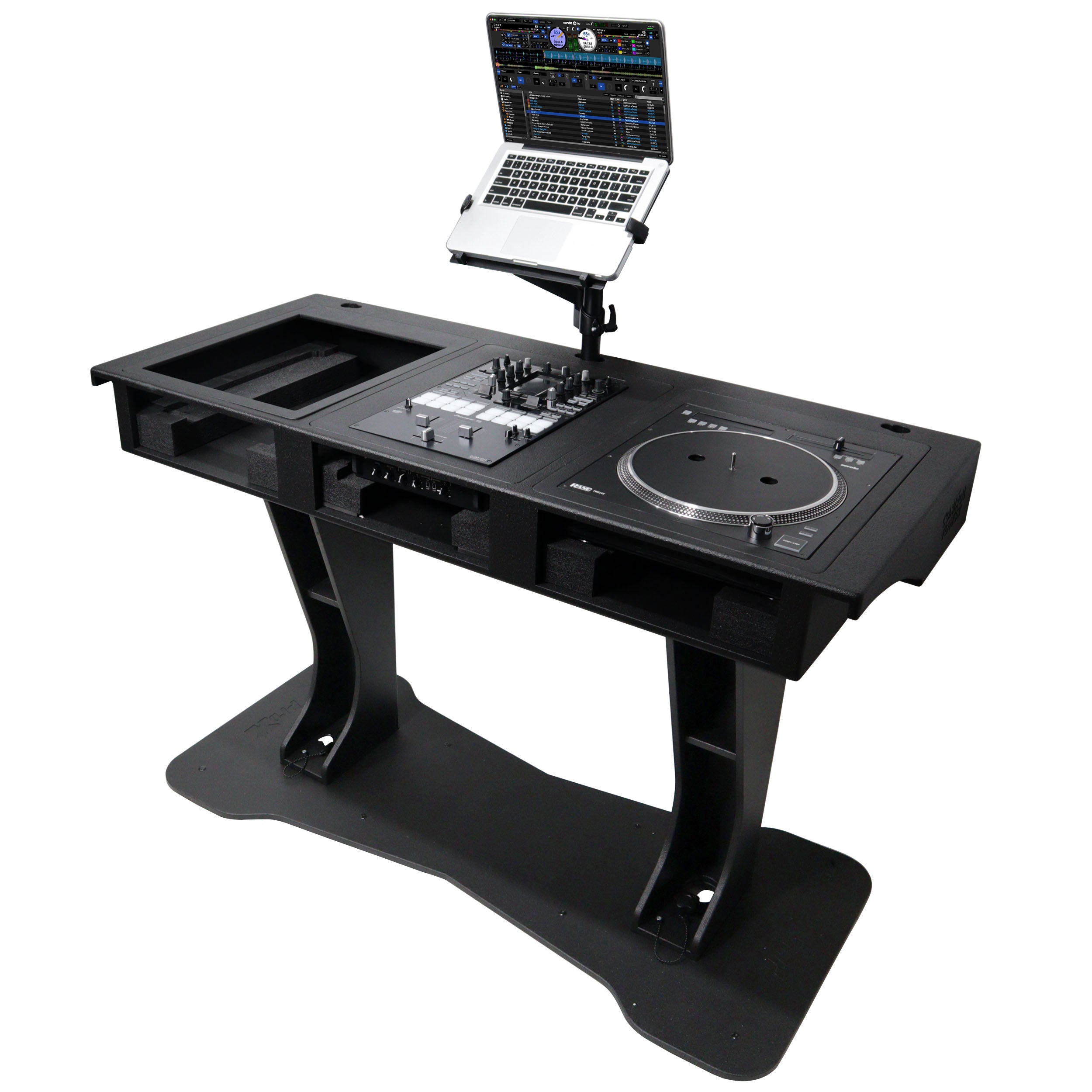 ProX Control Tower DJ Podium with Road Cases for Pioneer CDJ-3000 Denon SC6000 CD Players RANE Twelve Turntable