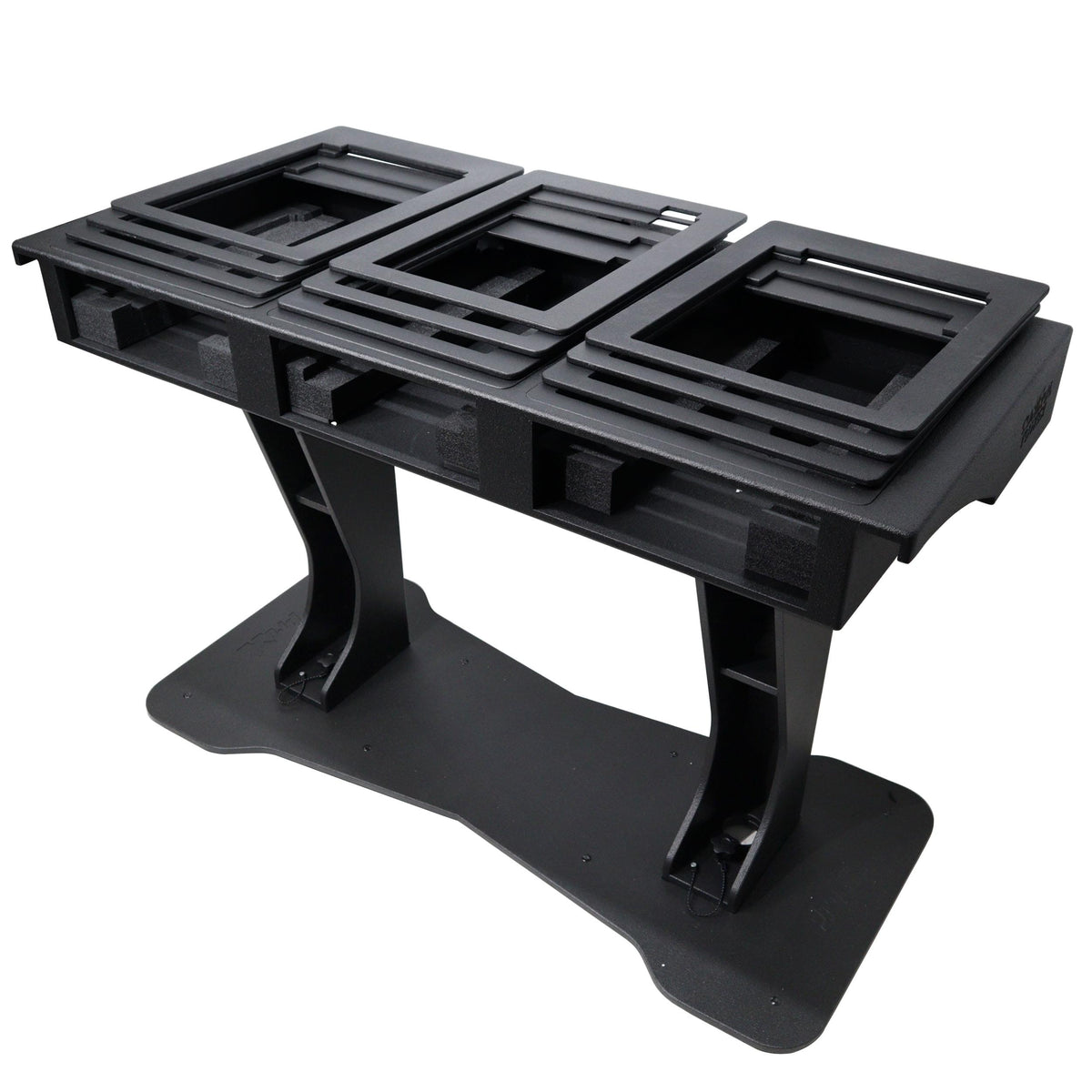 ProX Control Tower DJ Podium with Road Cases for Pioneer CDJ-3000 Denon SC6000 CD Players RANE Twelve Turntable.