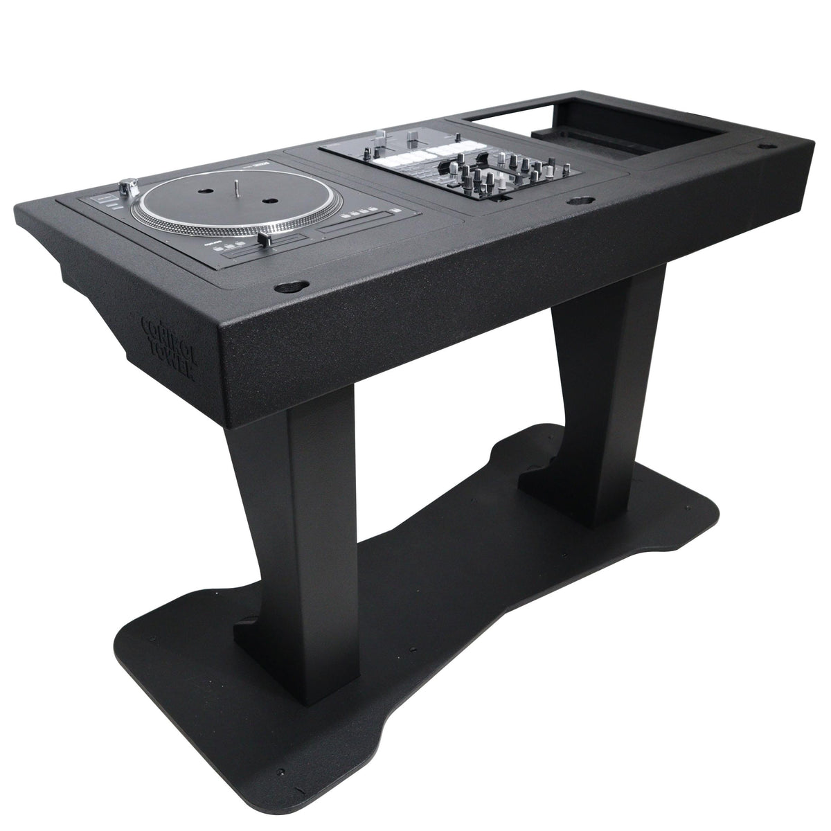 ProX Control Tower DJ Podium with Road Cases for Pioneer CDJ-3000 Denon SC6000 CD Players RANE Twelve Turntable.