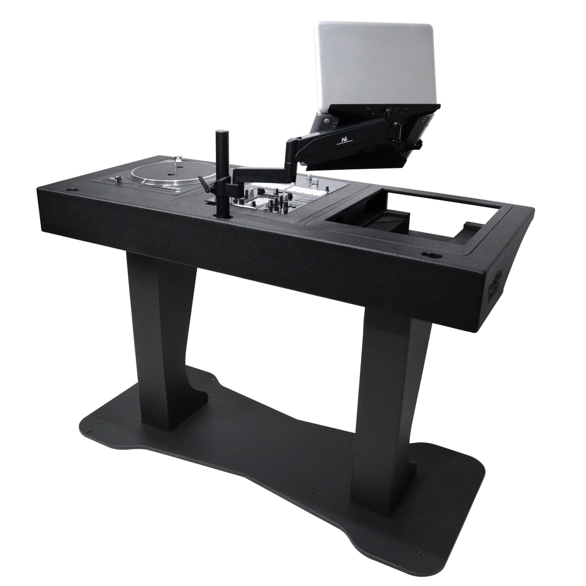 ProX Control Tower DJ Podium with Road Cases for Pioneer CDJ-3000 Denon SC6000 CD Players RANE Twelve Turntable.