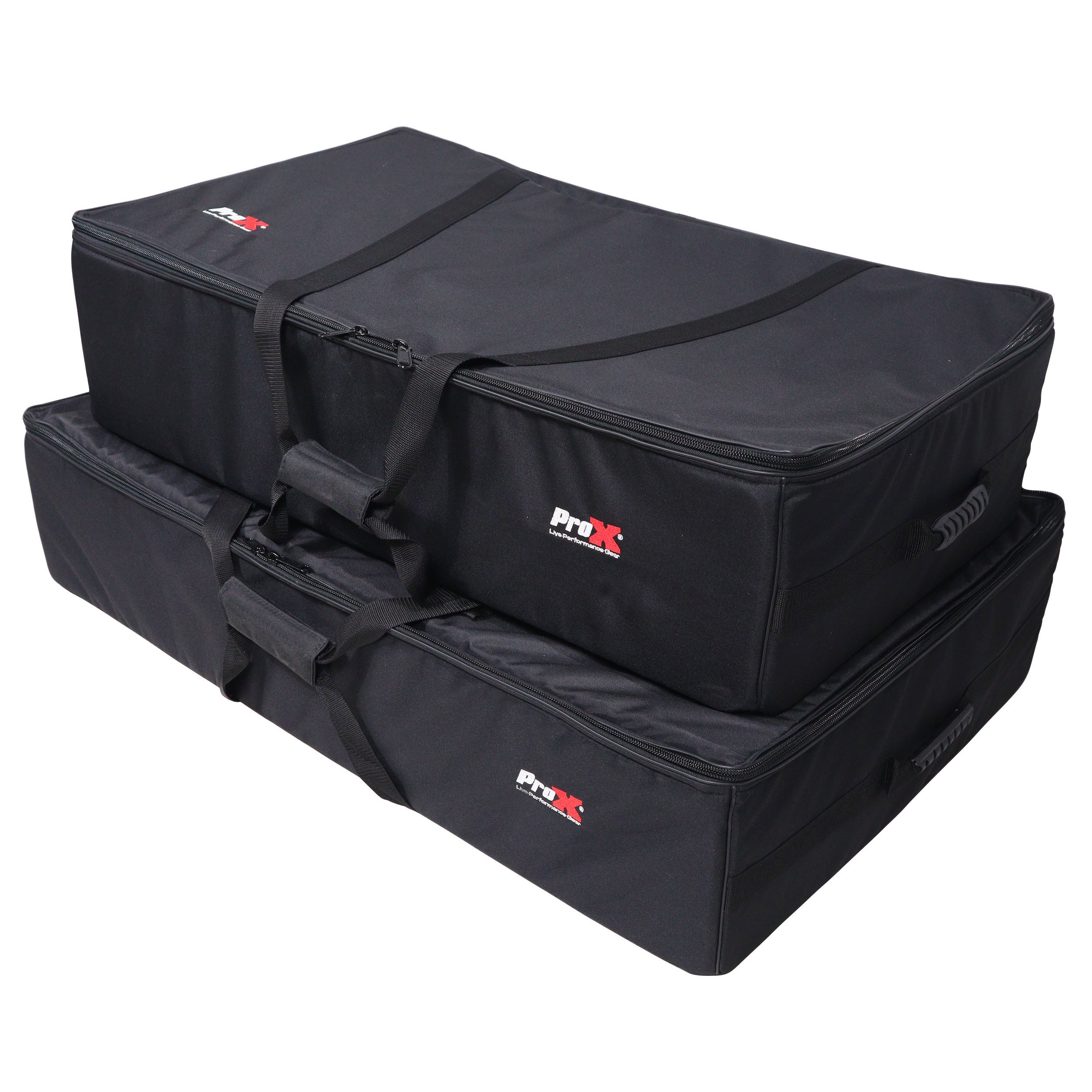 ProX Set of Two Padded Carrying Travel Bags for ProX Control Tower DJ Podium
