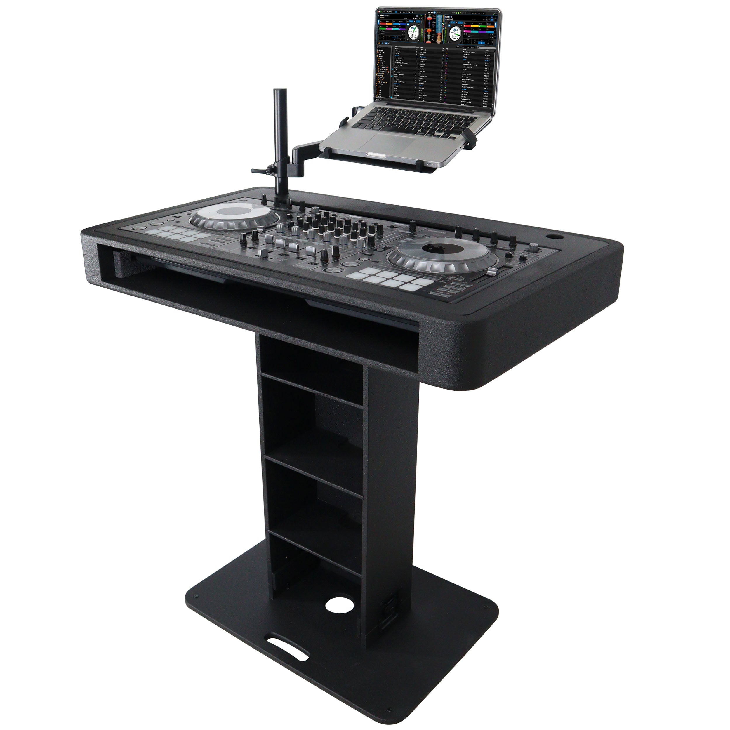 ProX Control Tower DJ Podium for Pioneer DDJ-REV7 XDJ-XZ FLX10 RANE Four- Black Finish