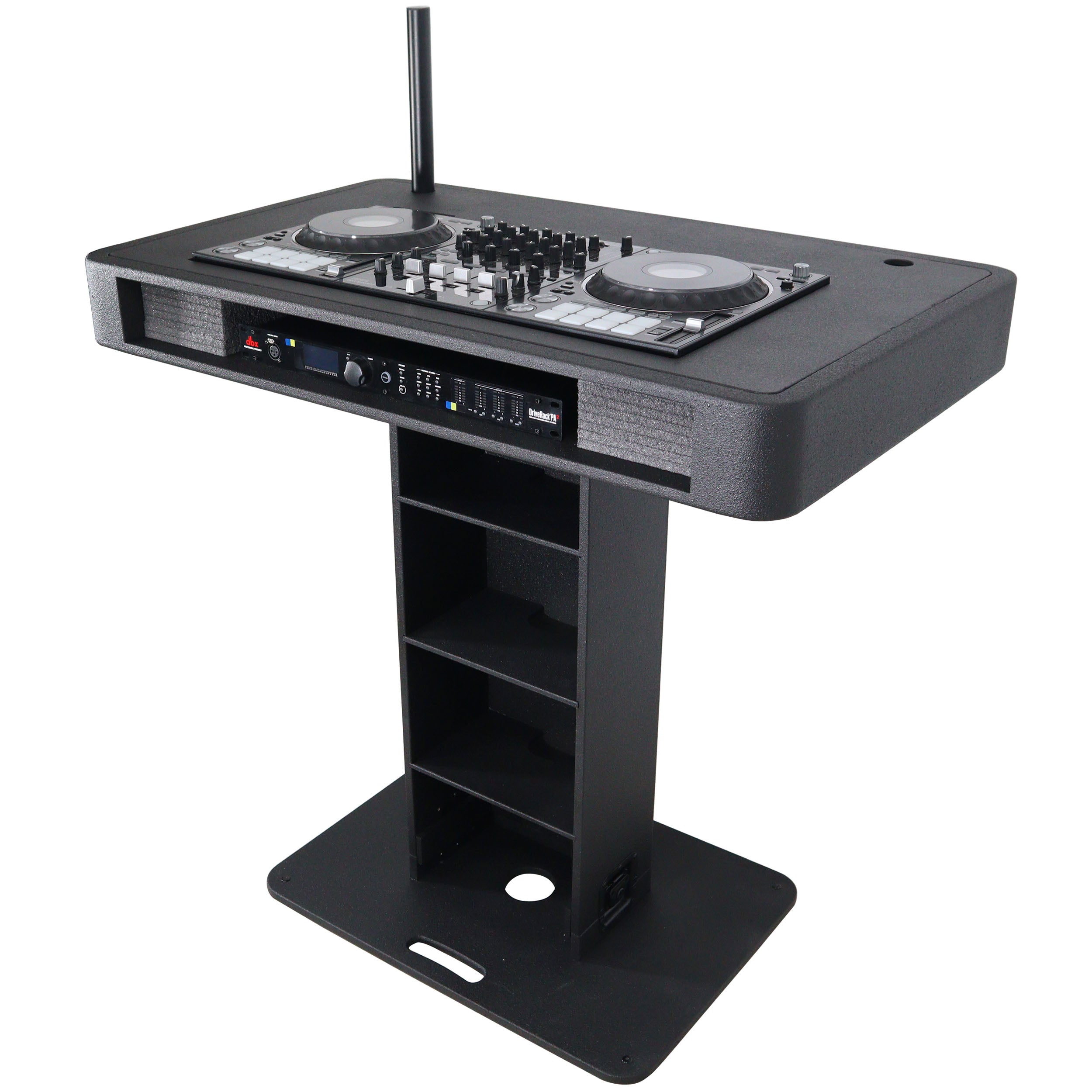 ProX Control Tower DJ Podium for Pioneer DDJ-REV7 XDJ-XZ FLX10 RANE Four- Black Finish
