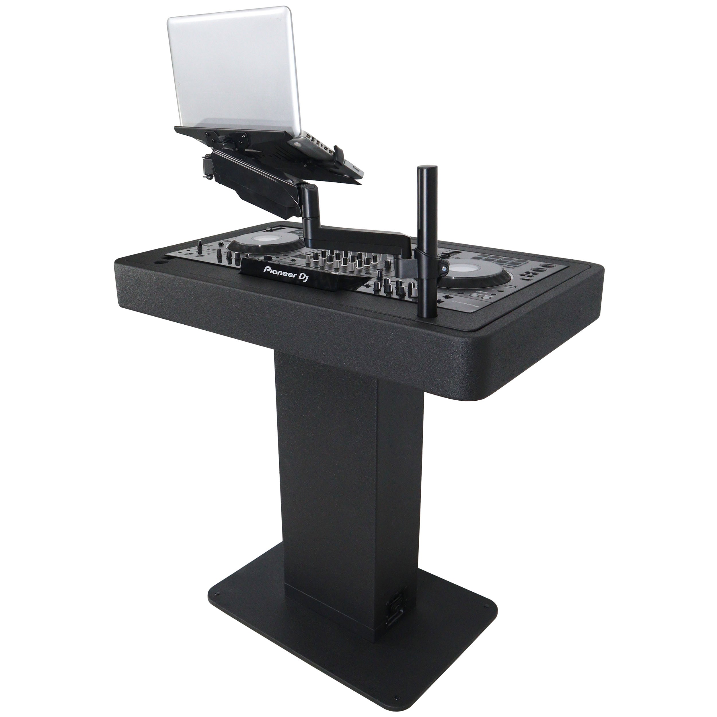 ProX Control Tower DJ Podium for Pioneer DDJ-REV7 XDJ-XZ FLX10 RANE Four- Black Finish
