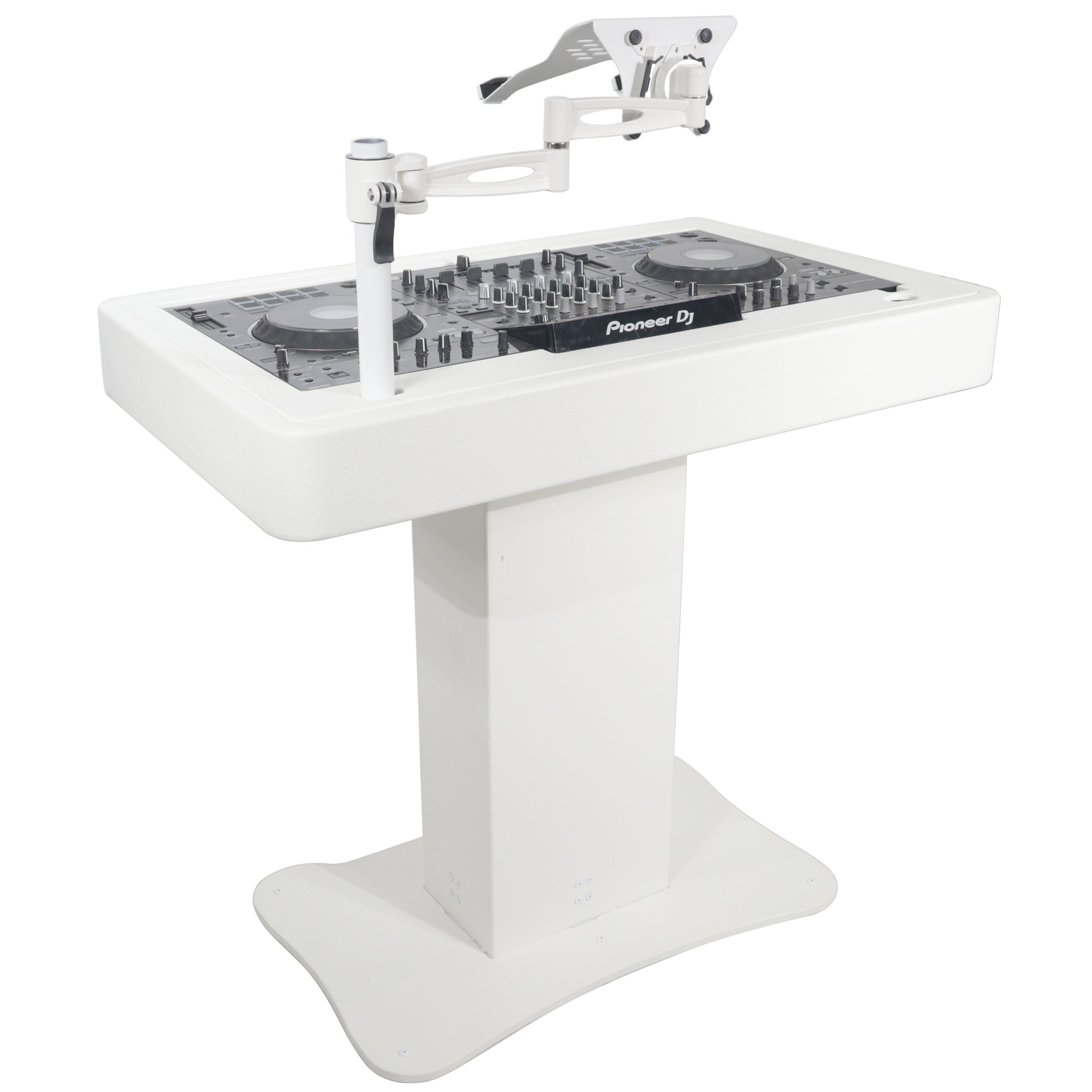 ProX Control Tower DJ Podium for Pioneer DDJ-REV7 XDJ-XZ FLX10 RANE Four - White Finish