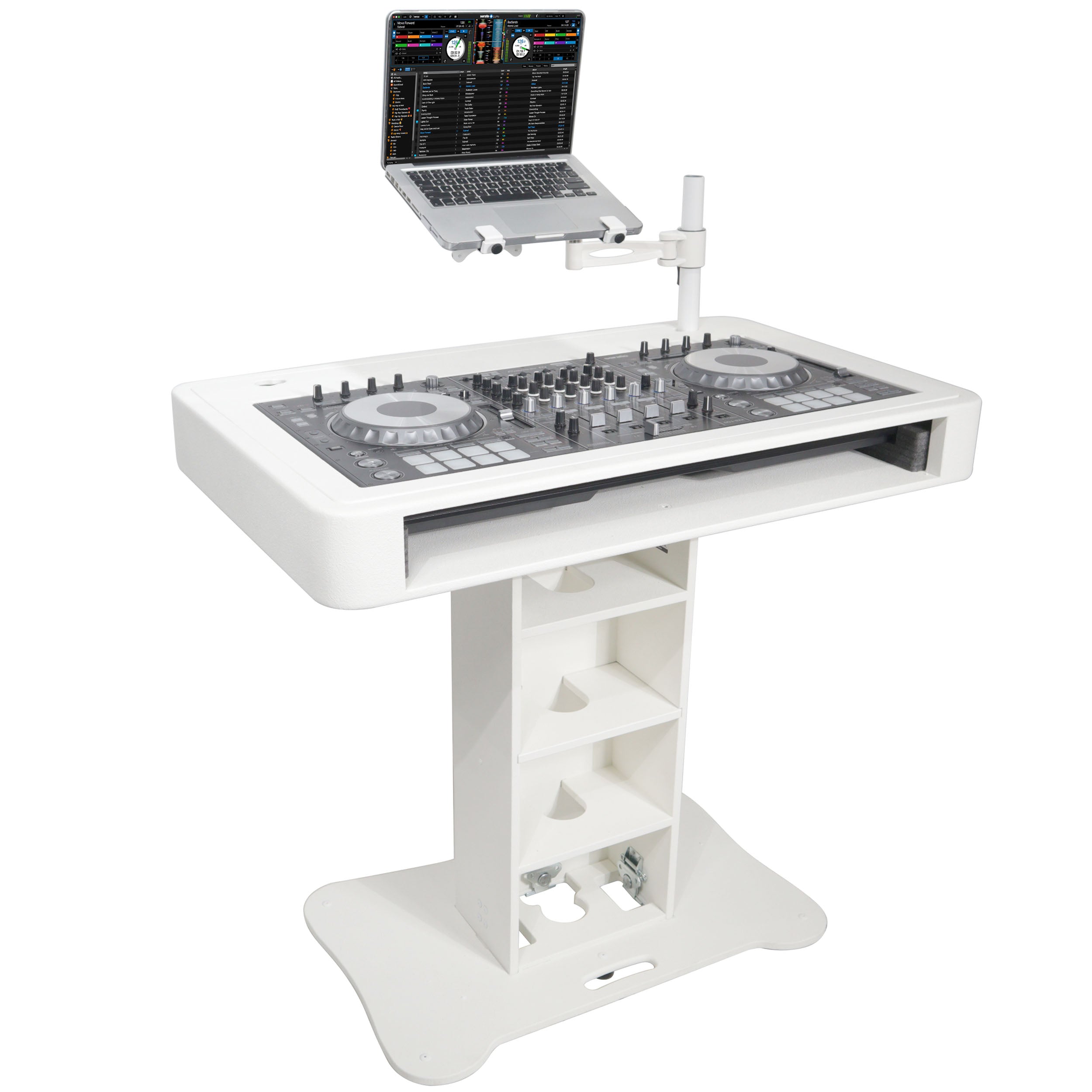 ProX Control Tower DJ Podium for Pioneer DDJ-REV7 XDJ-XZ FLX10 RANE Four - White Finish