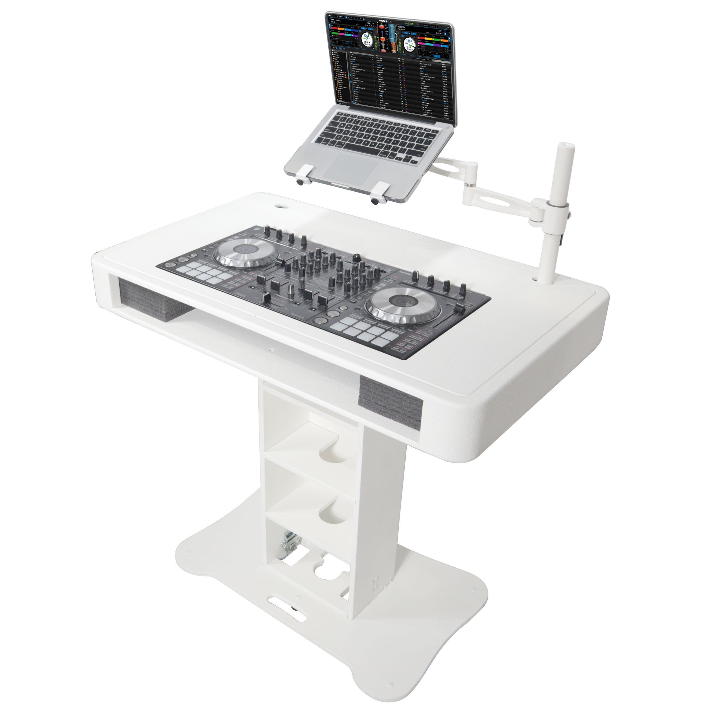 ProX Control Tower DJ Podium for Pioneer DDJ-REV7 XDJ-XZ FLX10 RANE Four - White Finish