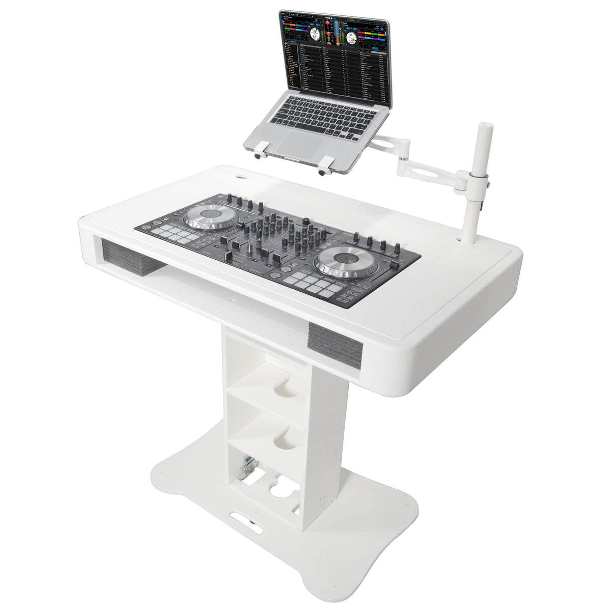 ProX Control Tower DJ Podium for Pioneer DDJ-REV7 XDJ-XZ FLX10 RANE Four - White Finish.