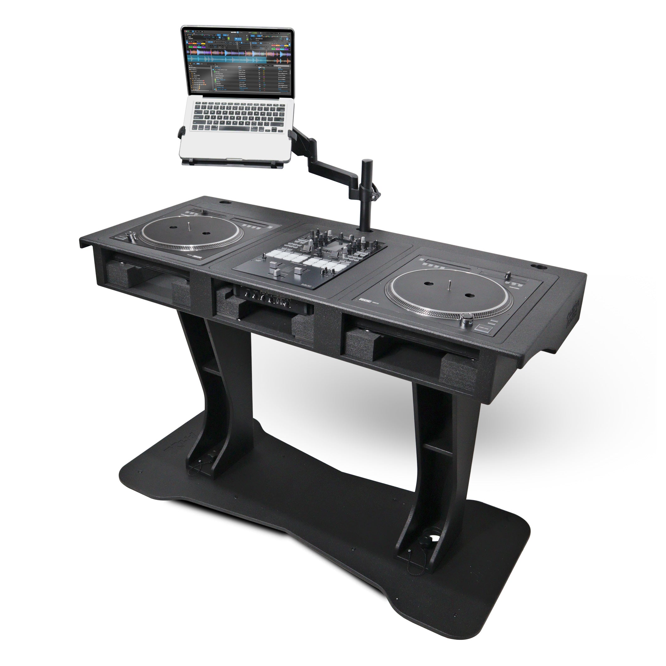 ProX Control Tower DJ Podium with Road Cases for Pioneer CDJ-3000 Denon SC6000 CD Players RANE Twelve Turntable