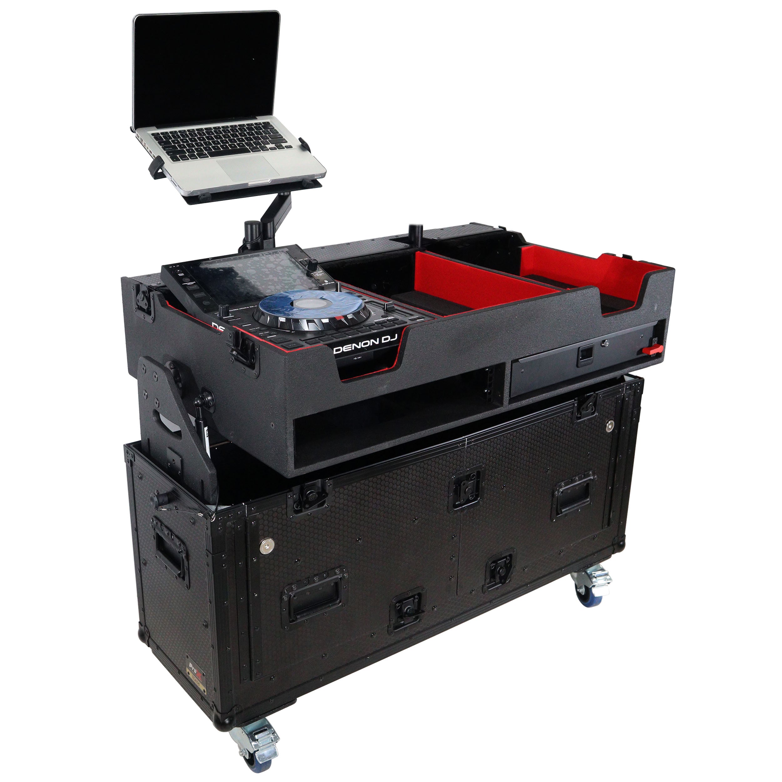 ProX Flip-Ready Easy Retracting Hydraulic Lift Case for Denon DJ SC 6000 PRIME | X1850 PRIME