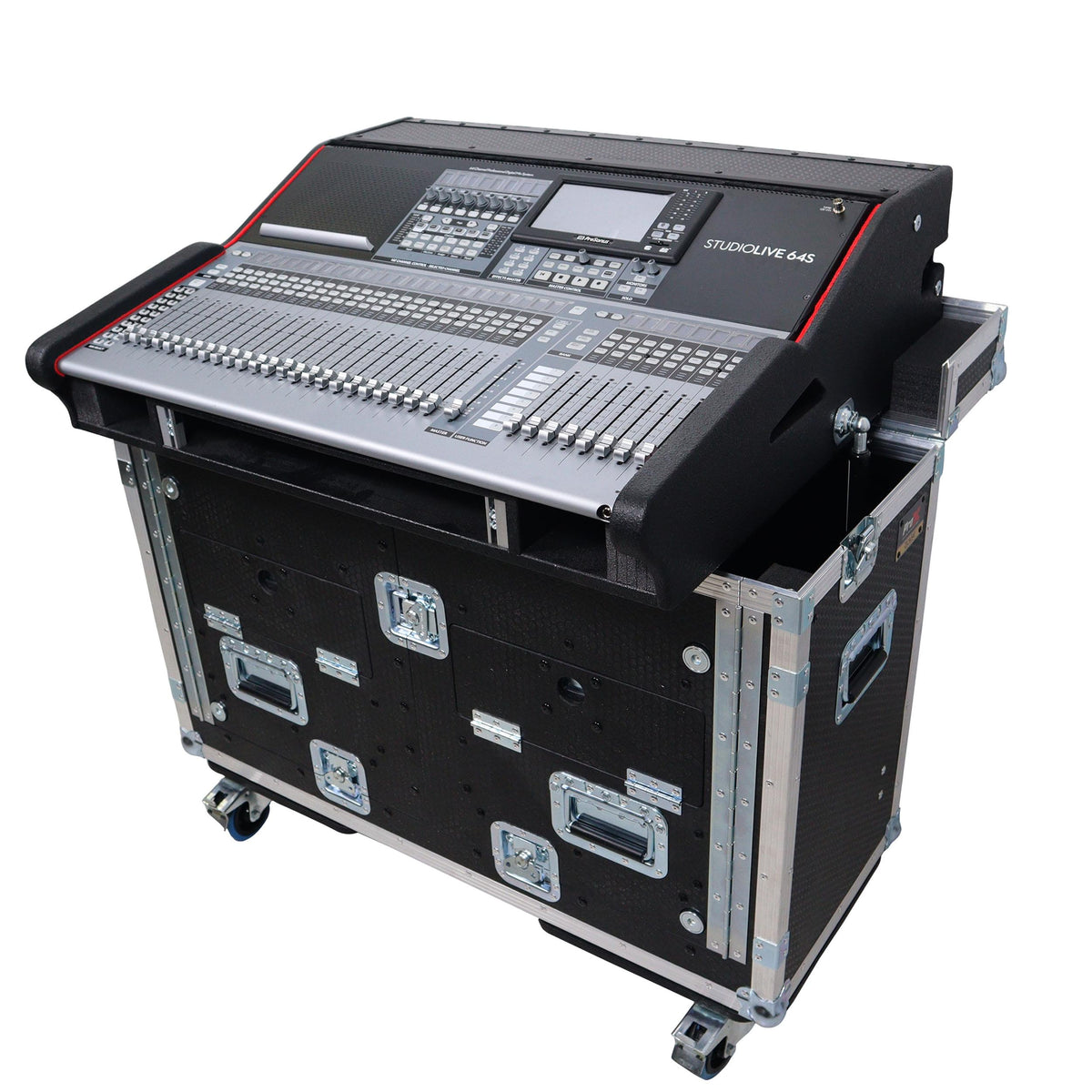 ProX Flip-Ready Easy Retracting Hydraulic Lift Case for PreSonus StudioLive 64S & 32S Mixing Console.