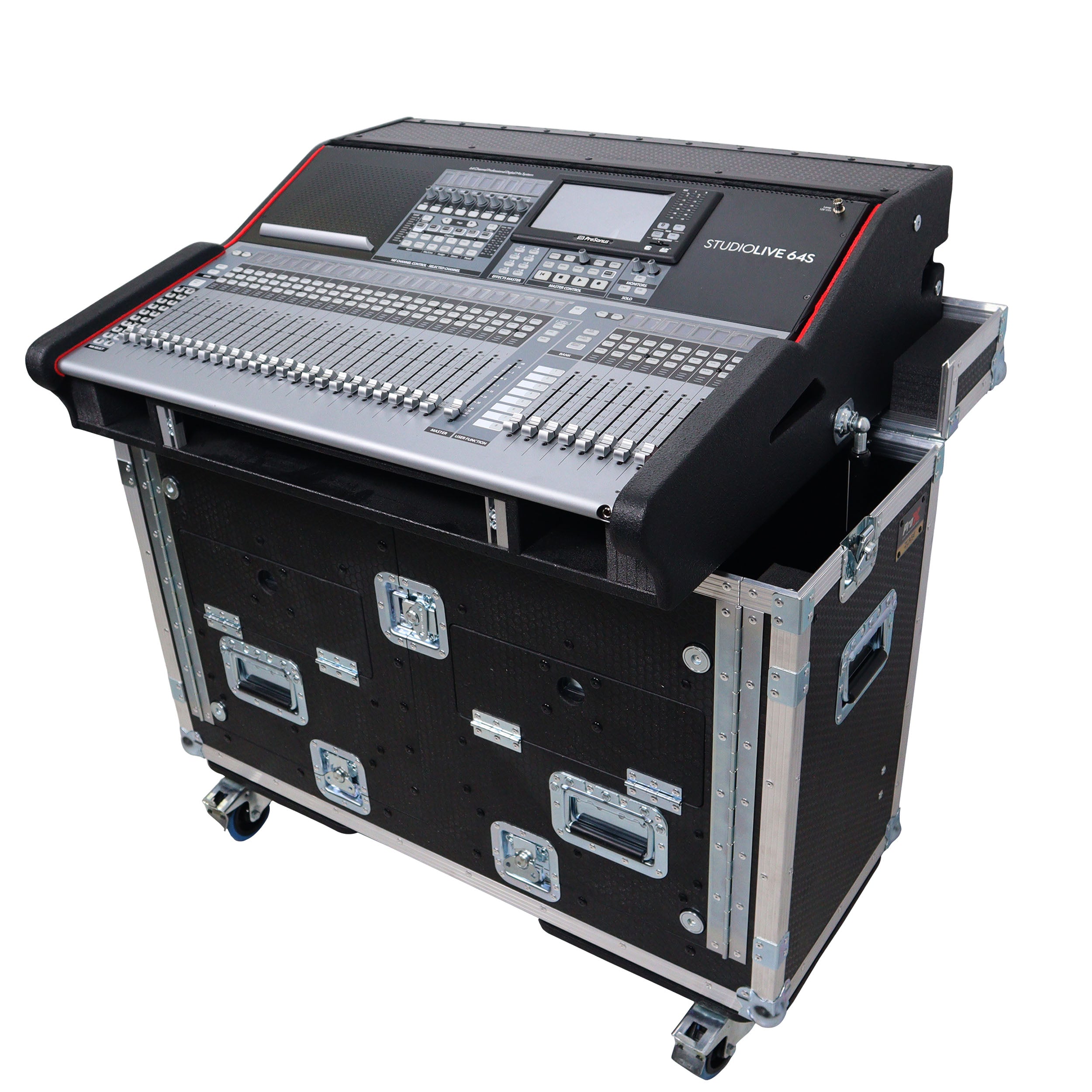 ProX Flip-Ready Easy Retracting Hydraulic Lift Case for PreSonus StudioLive 64S & 32S Mixing Console