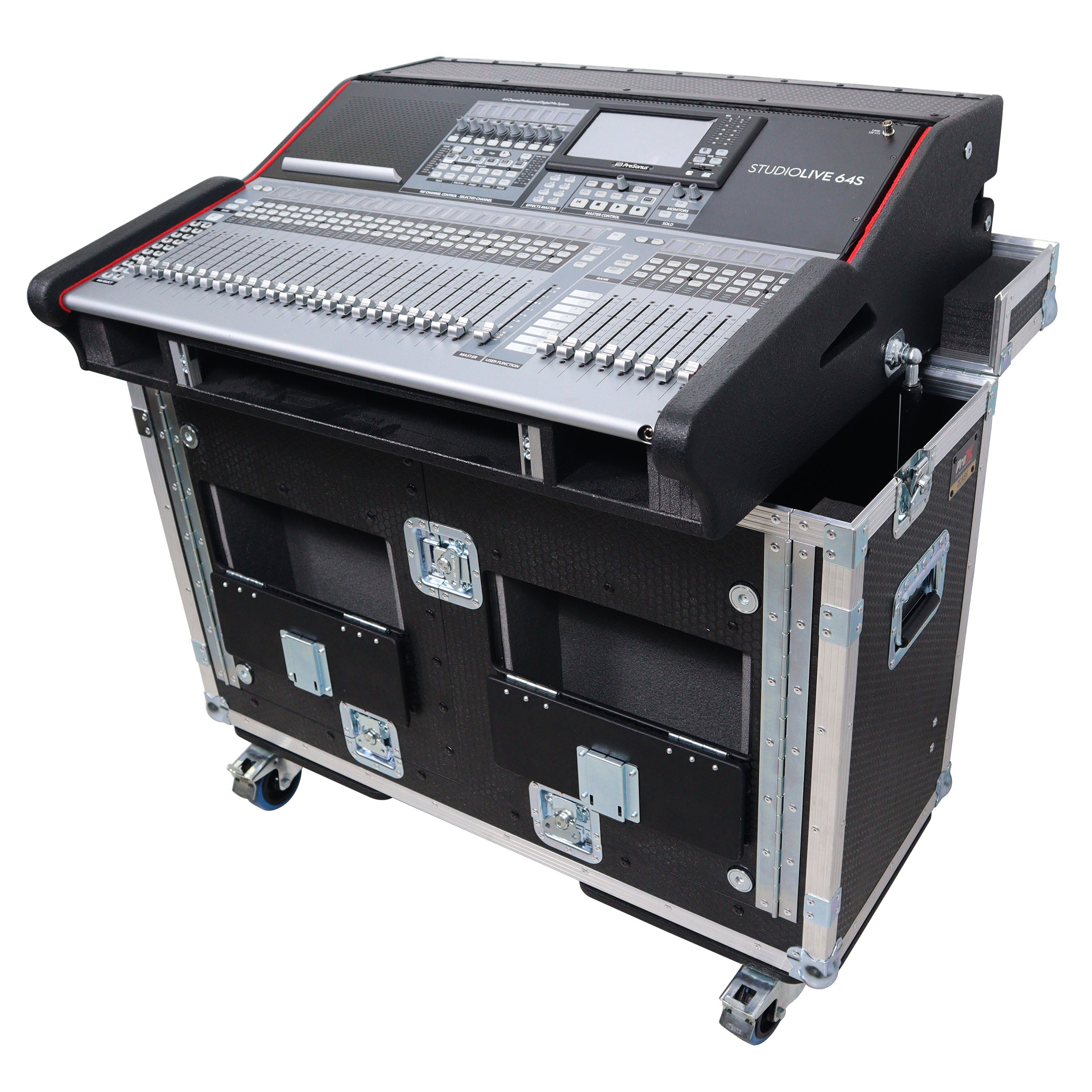 ProX Flip-Ready Easy Retracting Hydraulic Lift Case for PreSonus StudioLive 64S & 32S Mixing Console