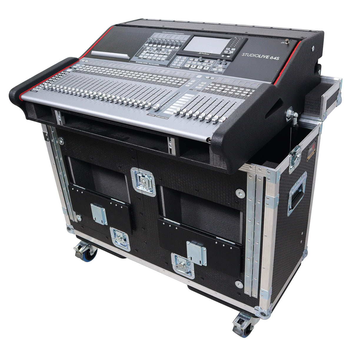 ProX Flip-Ready Easy Retracting Hydraulic Lift Case for PreSonus StudioLive 64S & 32S Mixing Console.