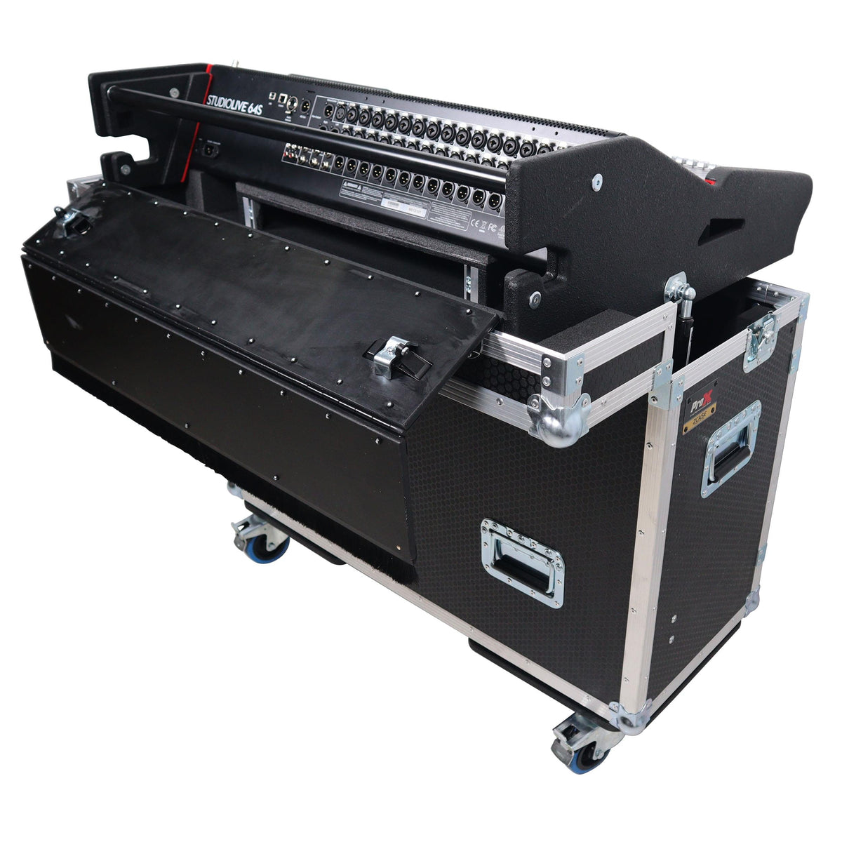 ProX Flip-Ready Easy Retracting Hydraulic Lift Case for PreSonus StudioLive 64S & 32S Mixing Console.