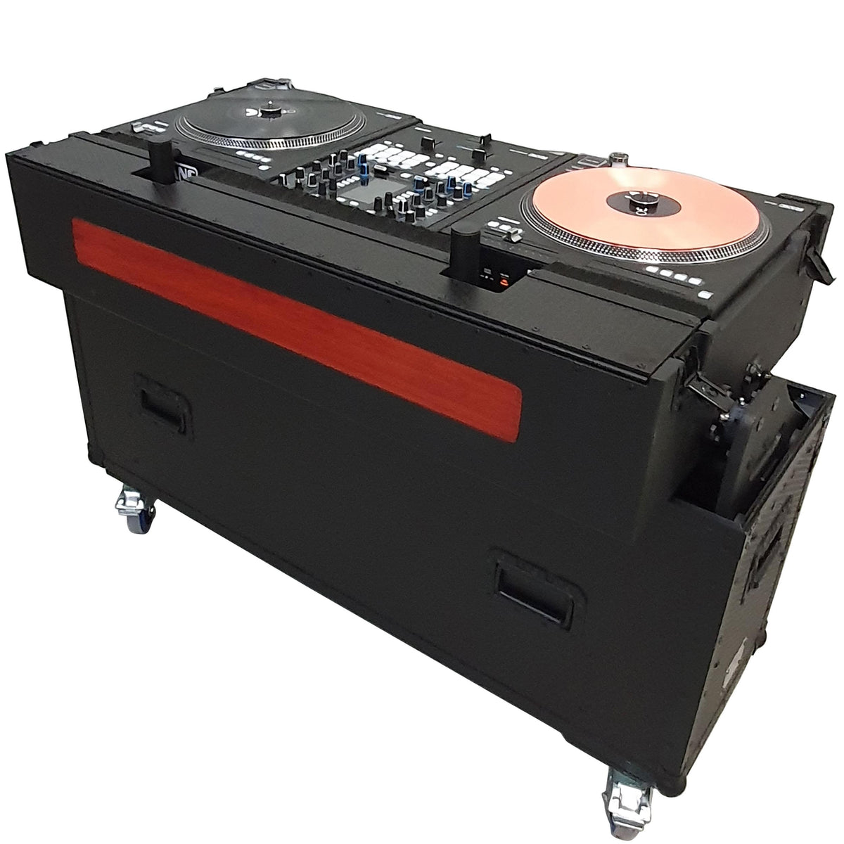 ProX Flip-Ready Easy Retracting Hydraulic Lift Case for RANE Twelve Seventy and Seventy Two MKII Series , with Two Laptop Arms.