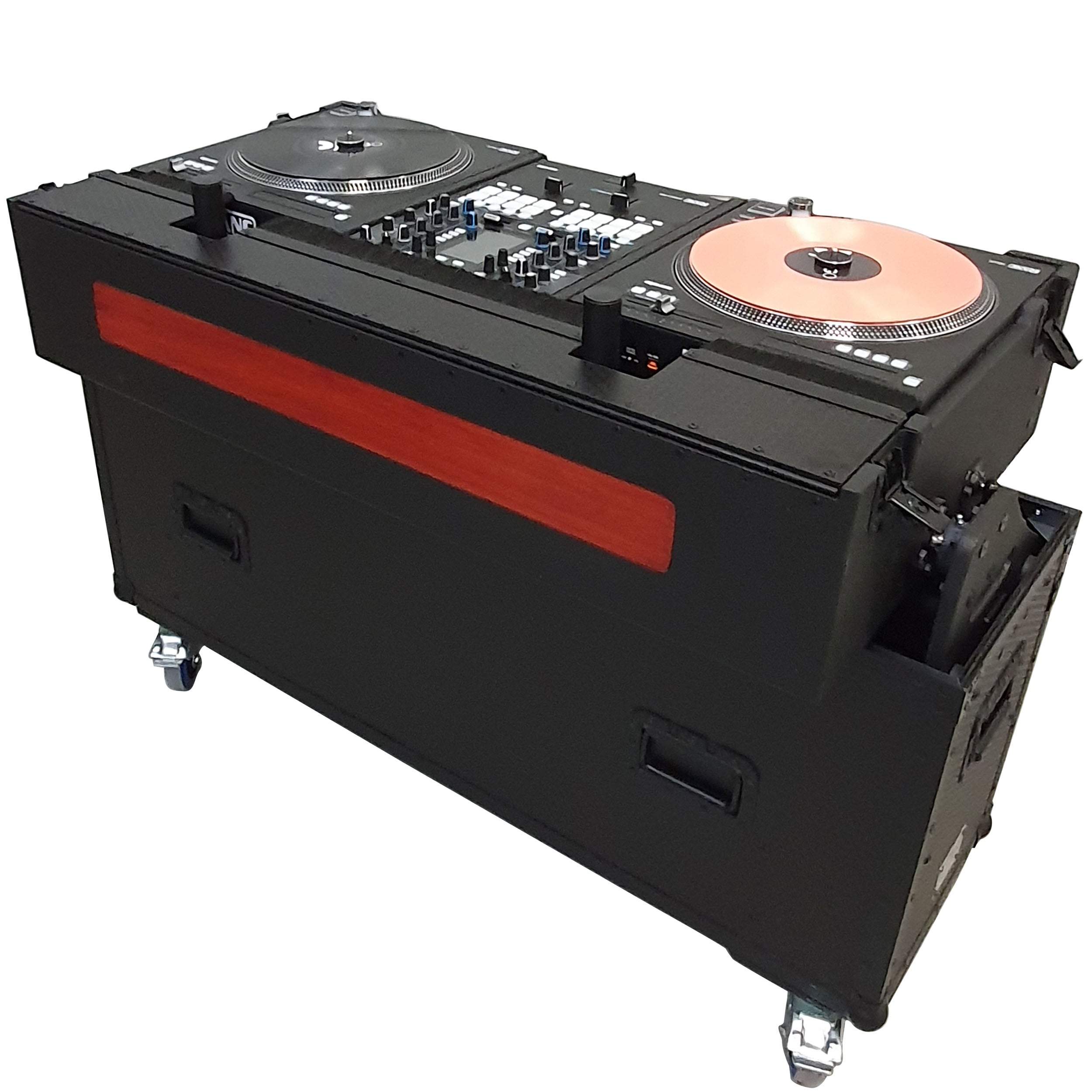 ProX Flip-Ready Easy Retracting Hydraulic Lift Case for RANE Twelve Seventy and Seventy Two MKII Series , with Two Laptop Arms