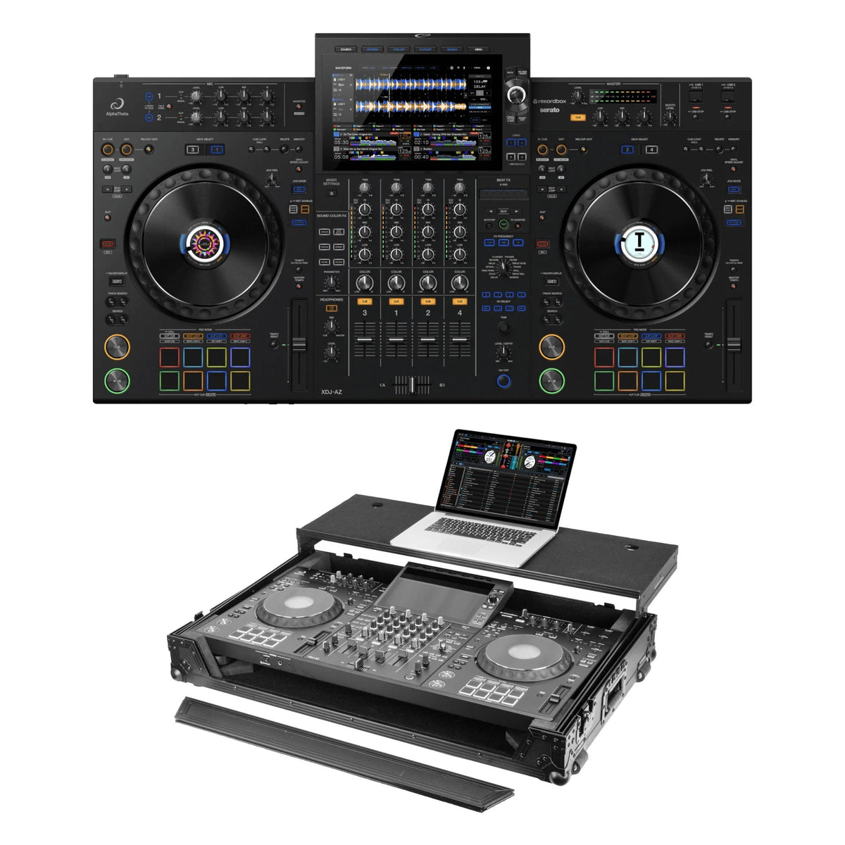 AlphaTheta XDJ-AZ + Odyssey FZGSXDJAZWBL Flight Case Bundle