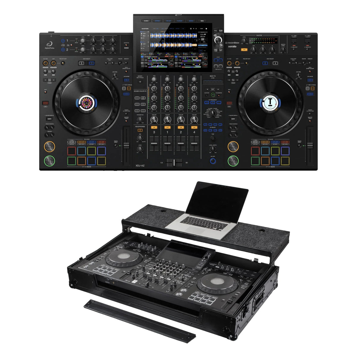 AlphaTheta XDJ-AZ + Odyssey RCGS-XDJAZWBL Road Case Bundle