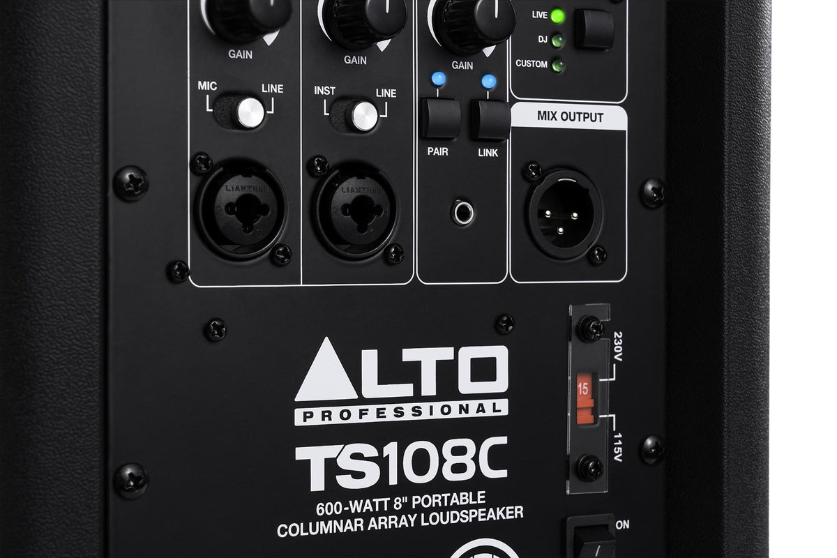 Alto TS108C - 600W Portable Column Array PA Speaker with DSP and Bluetooth.