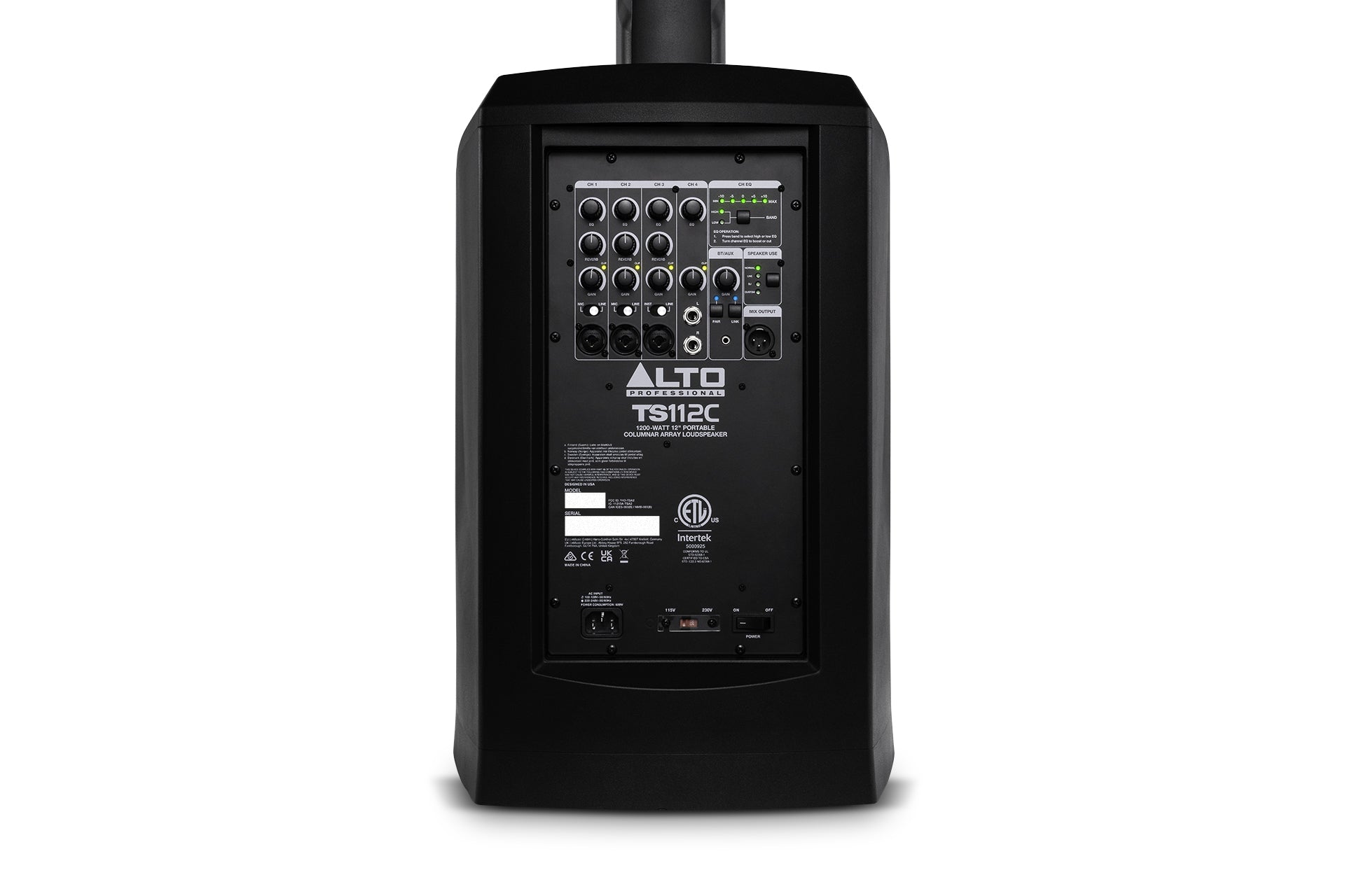 Alto TS112C - 1200W Portable Column Array PA Speaker with DSP and Bluetooth