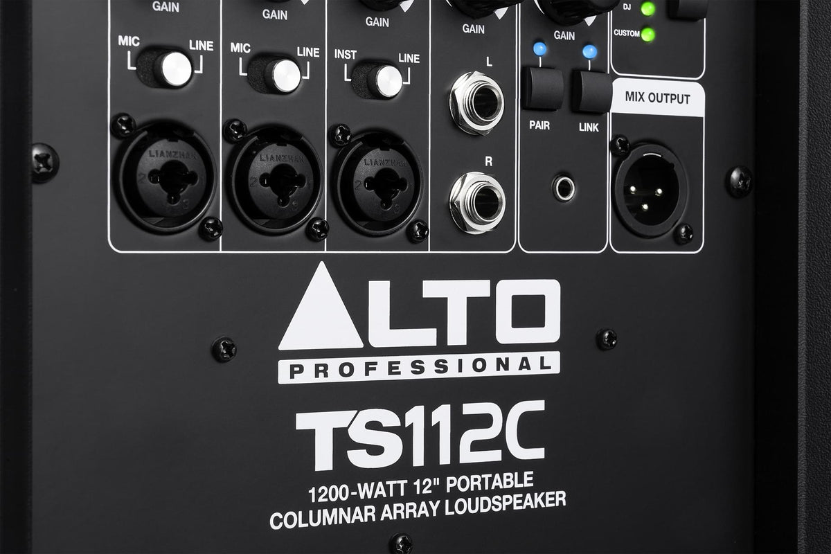 Alto TS112C - 1200W Portable Column Array PA Speaker with DSP and Bluetooth.