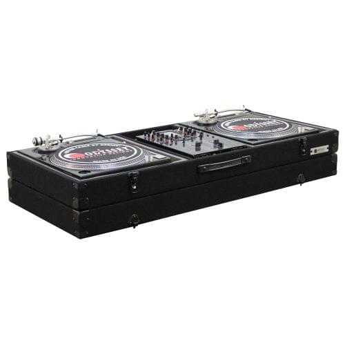 Odyssey CBM10E - Universal 10" Format DJ Mixer and Two Battle Position Turntables Carpeted Coffin Case