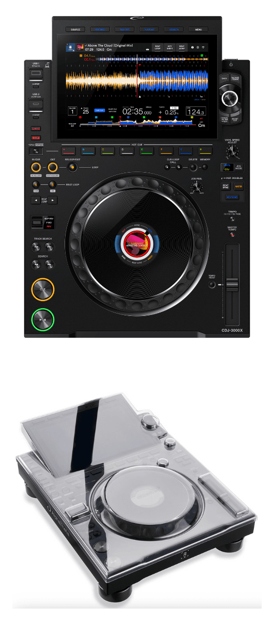 AlphaTheta CDJ-3000X + Decksaver DS-PC-CDJ3000X Cover Bundle.