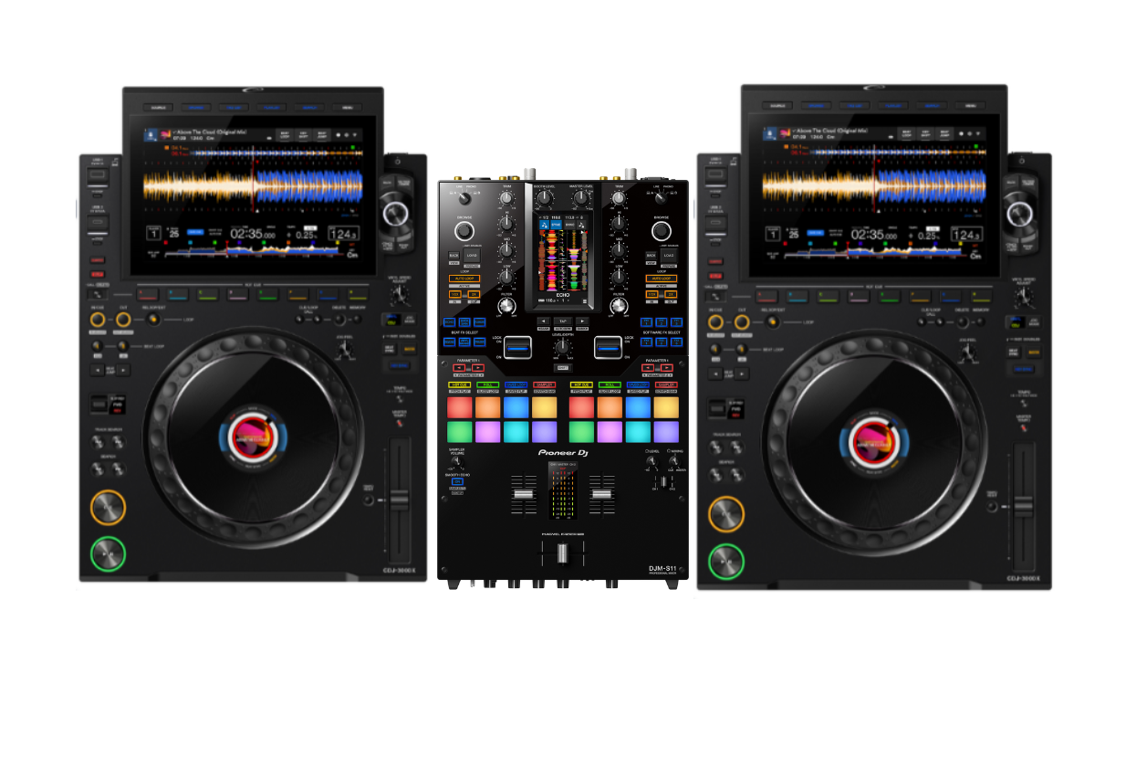 2x AlphaTheta CDJ-3000X + Pioneer DJ DJM-S11 Bundle