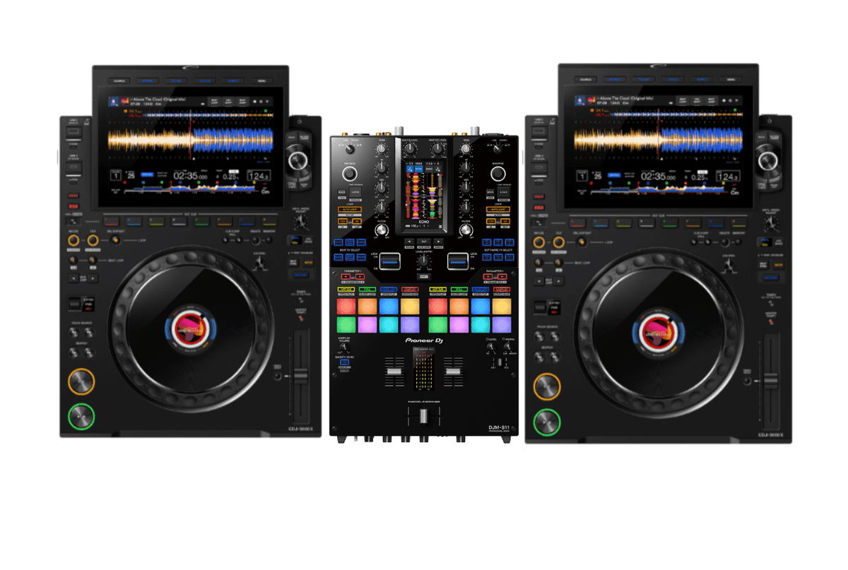 2x AlphaTheta CDJ-3000X + Pioneer DJ DJM-S11 Bundle.