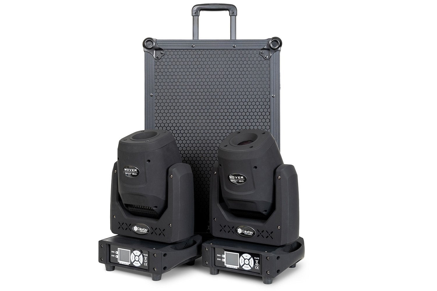 Colorkey Mover Spot 150 - 2x Moving Head Bar with Pixel Control and RGB Strip Effects with Case Trolley