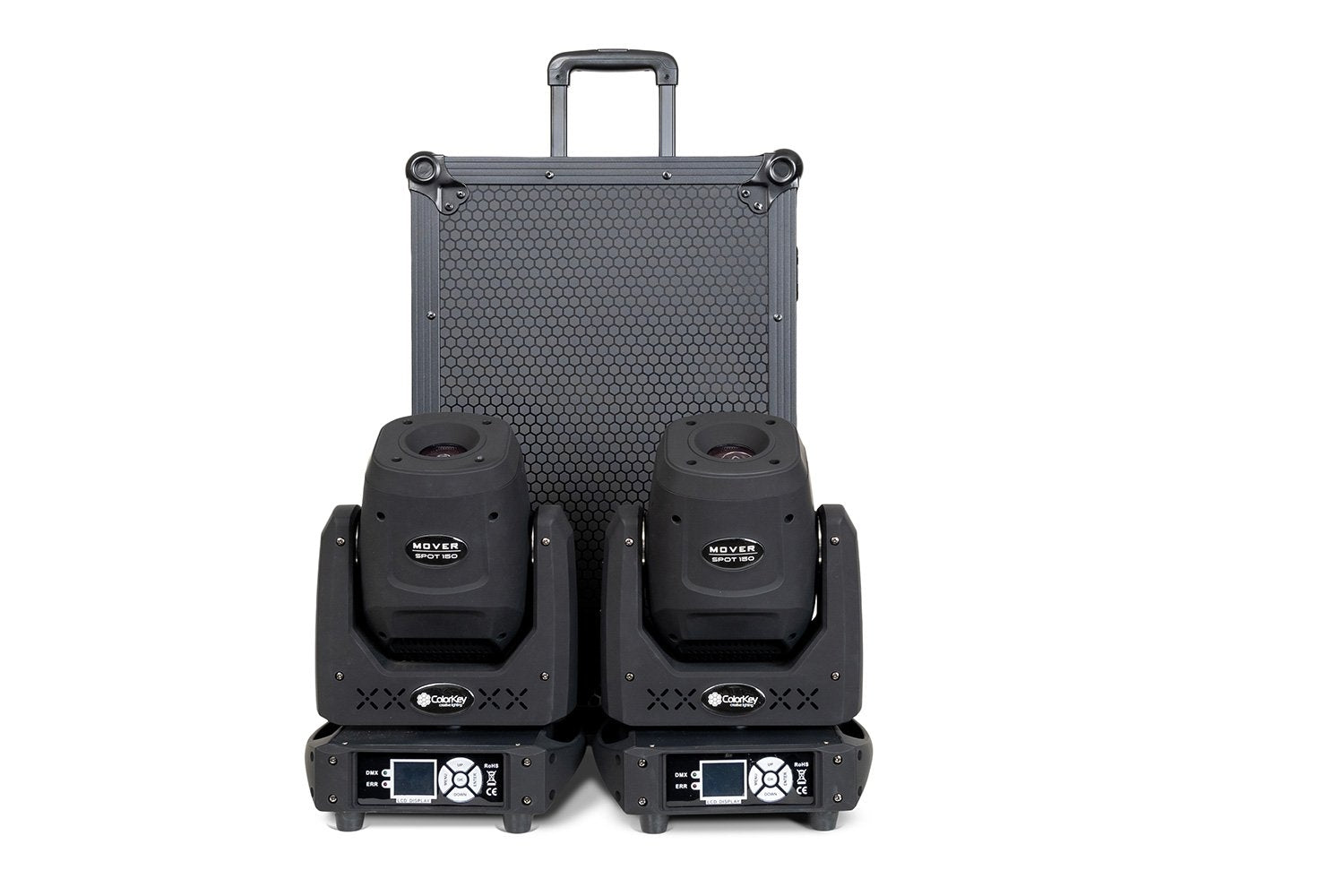 Colorkey Mover Spot 150 - 2x Moving Head Bar with Pixel Control and RGB Strip Effects with Case Trolley