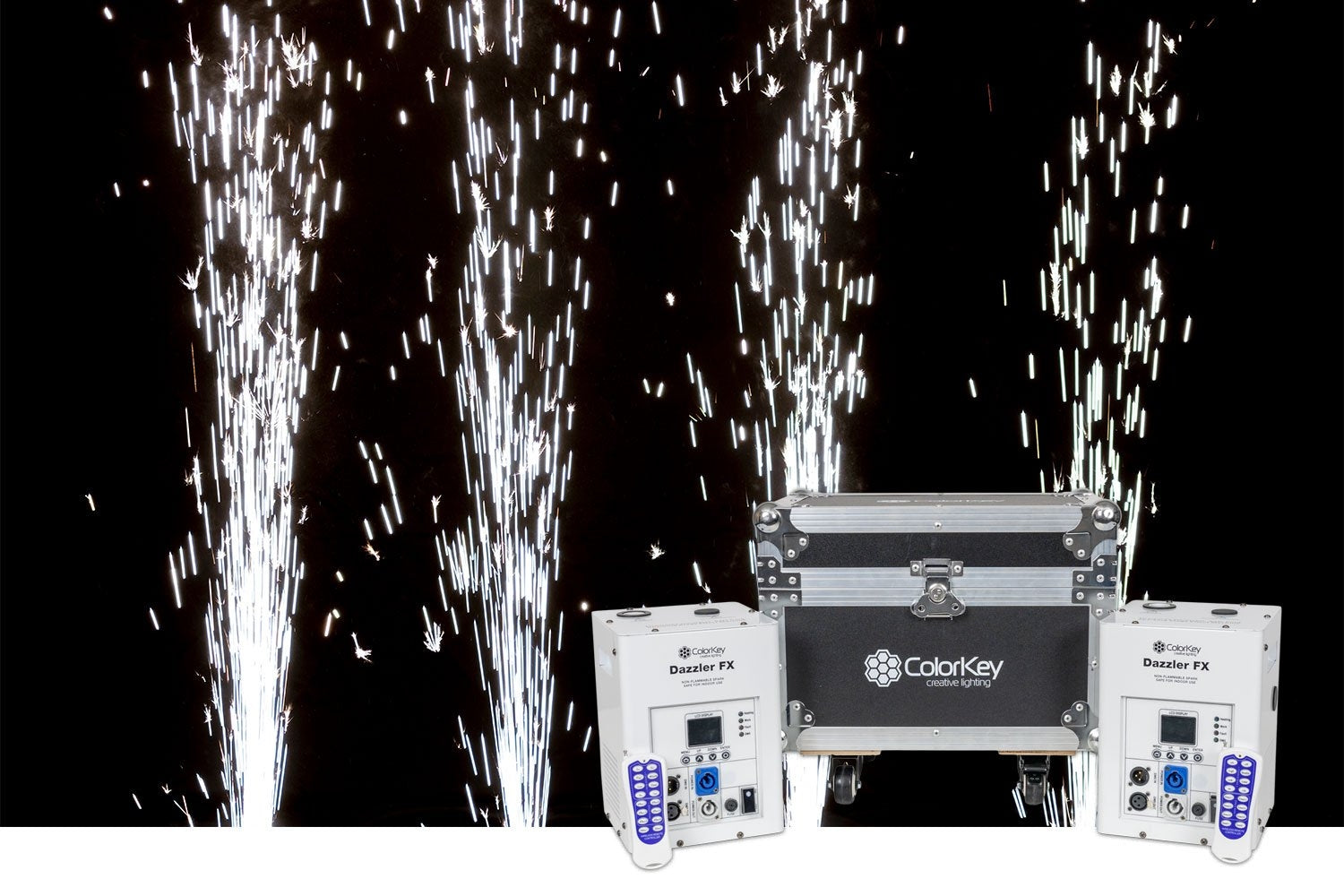 Colorkey Dazzler FX MK2 Pack - 2 Dazzler FX MK2 Bundle with Road Case (White)