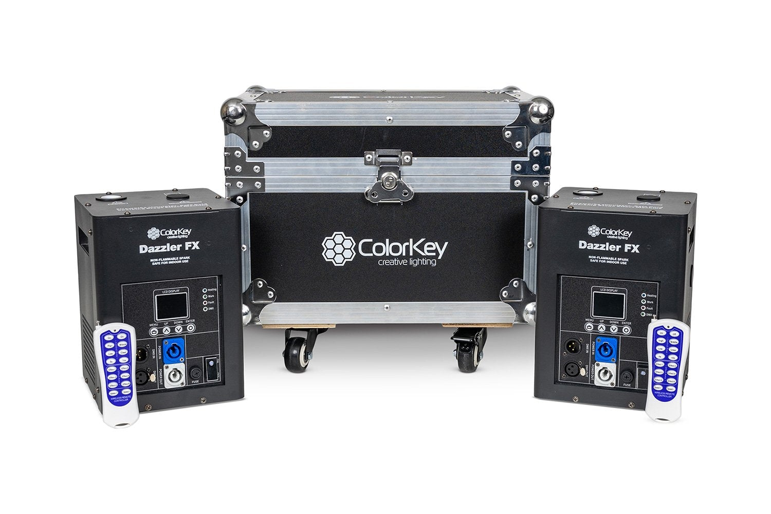Colorkey Dazzler FX MK2 Pack - 2 Dazzler FX MK2 Bundle with Road Case (Black)