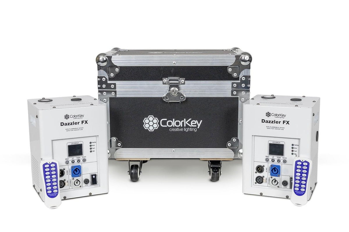 Colorkey Dazzler FX MK2 Pack - 2 Dazzler FX MK2 Bundle with Road Case (White).