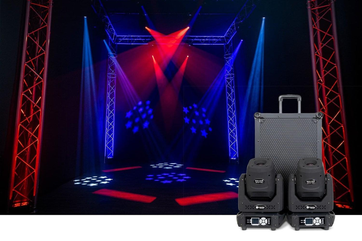 Colorkey Mover Spot 150 - 2x Moving Head Bar with Pixel Control and RGB Strip Effects with Case Trolley.